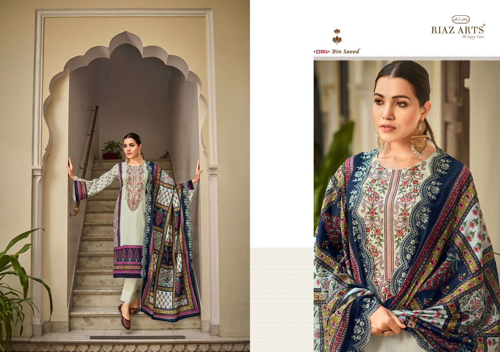  RIAZ ARTS BIN SAEED COTTON DIGITAL PRINT WITH WORK SUIT