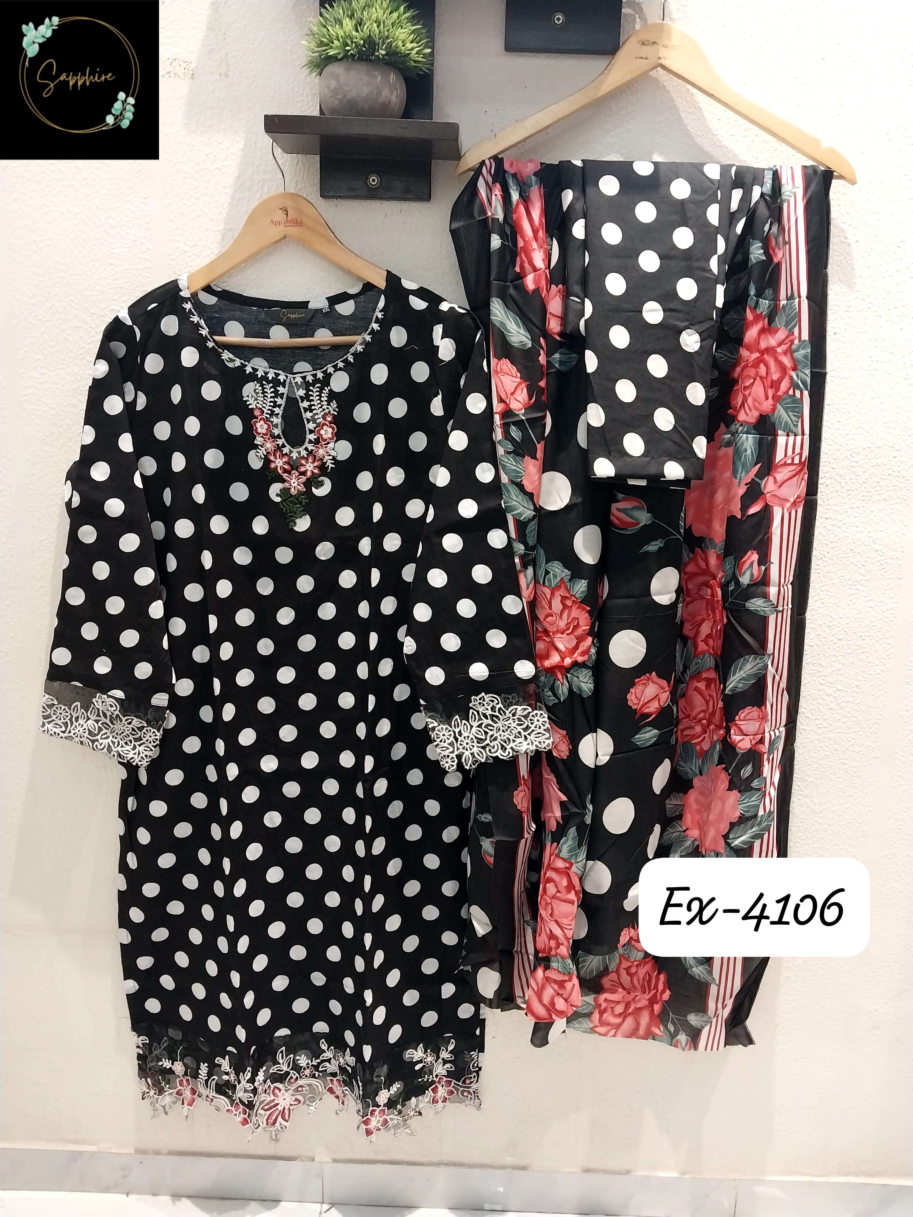 SAPPHIRE EX 4106 COTTON PRINT FANCY READY MADE SUIT