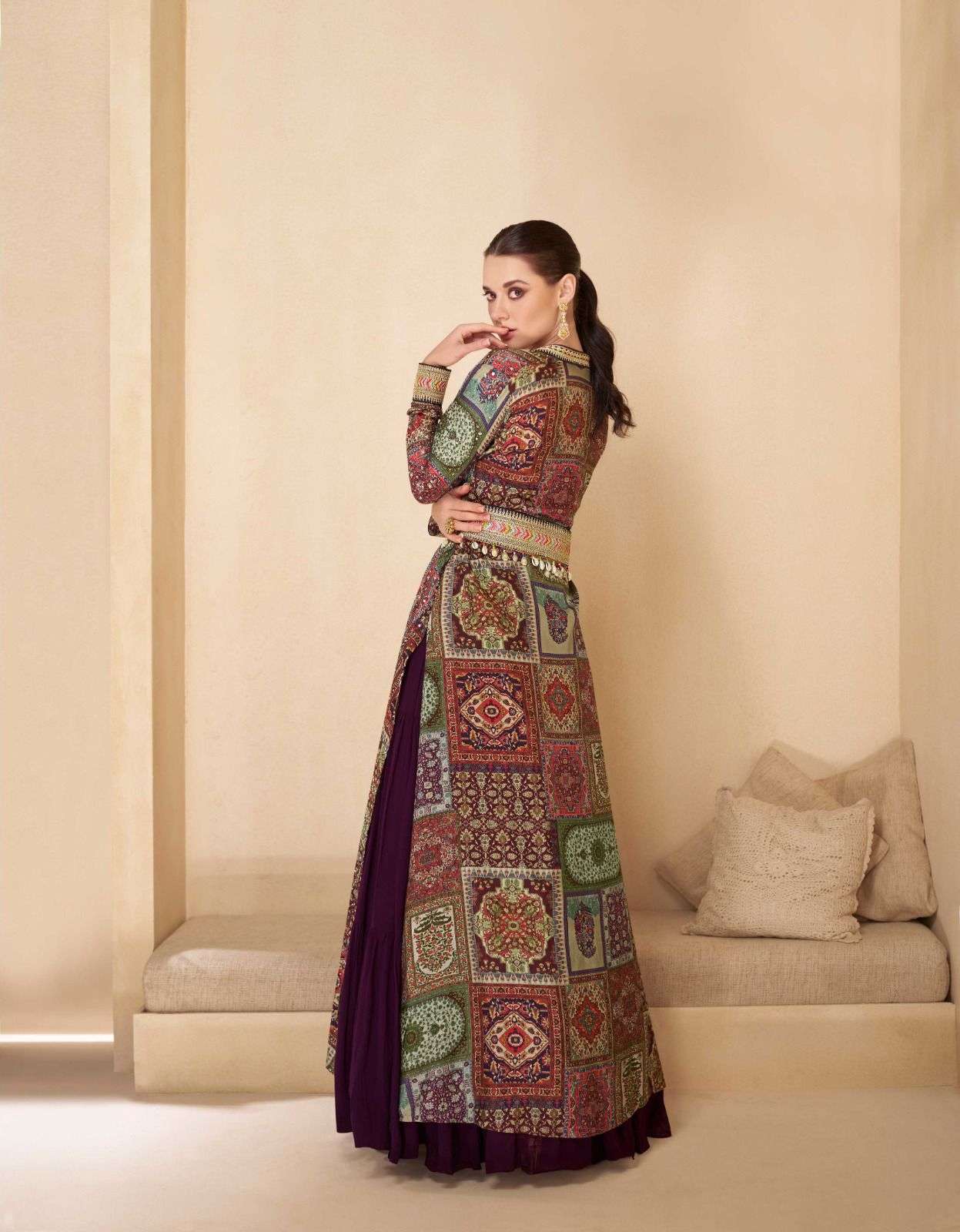 SAYURI DESIGNER MEERA HEAVY DESIGNER INDO WESTERN DRESS