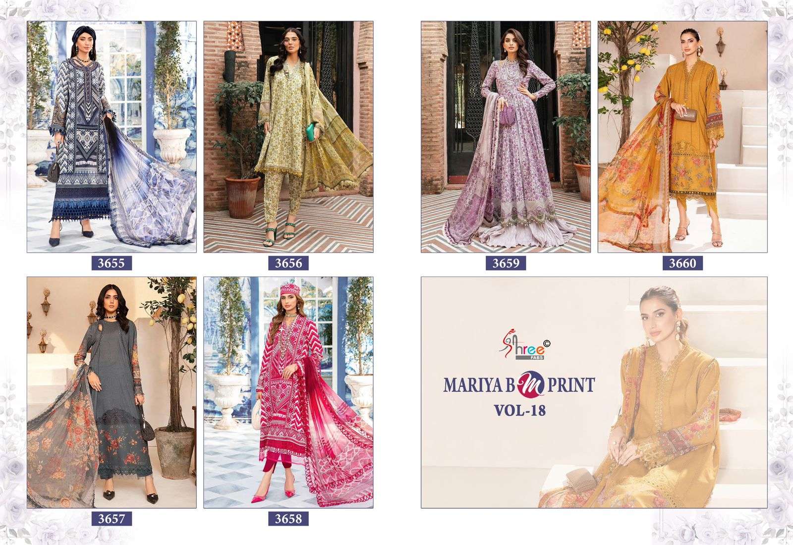 SHREE FABS MARIYA B M PRINT VOL 18 COTTON SALWAR KAMEEZ 