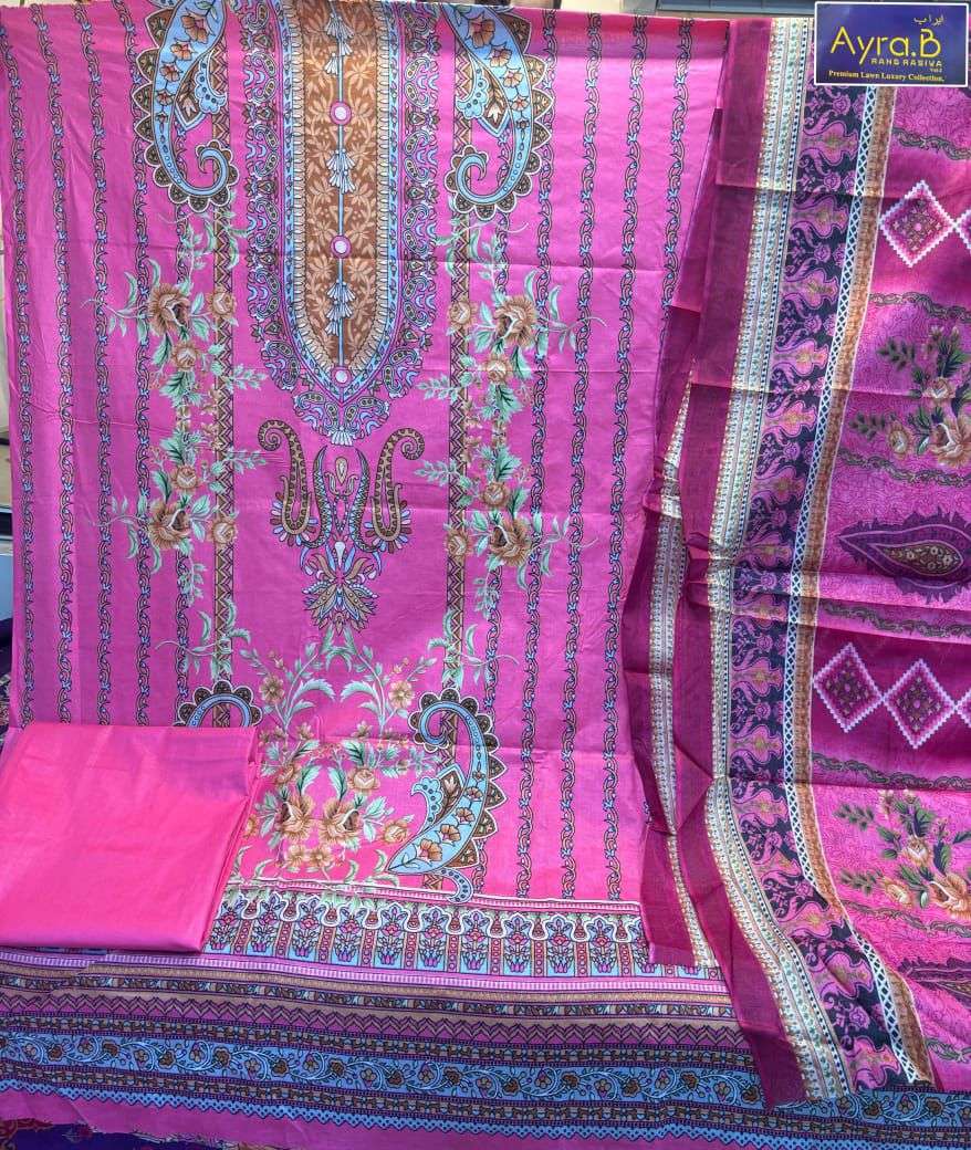 SHREE OM FAB AYRA B RANG RASIYA VOL 2 LAWN COTTON DIGITAL PRINT SUIT