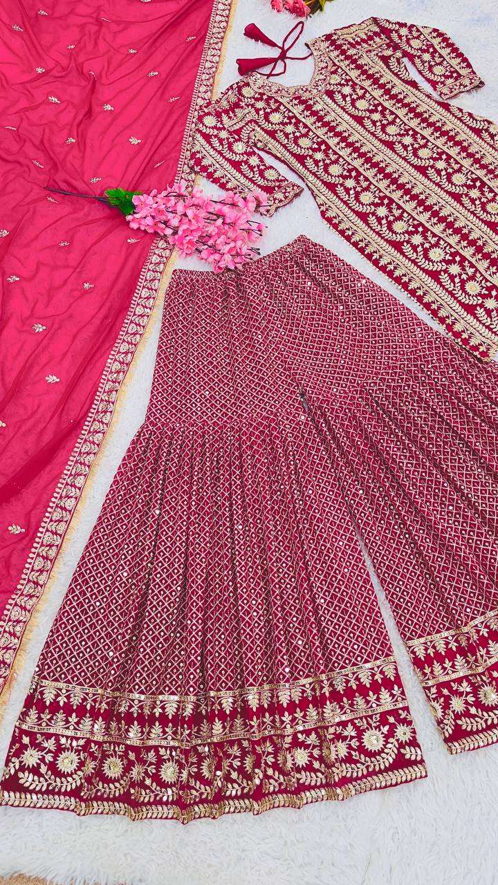 SR 1640 GEORGETTE DESIGNER SHARARA SUIT