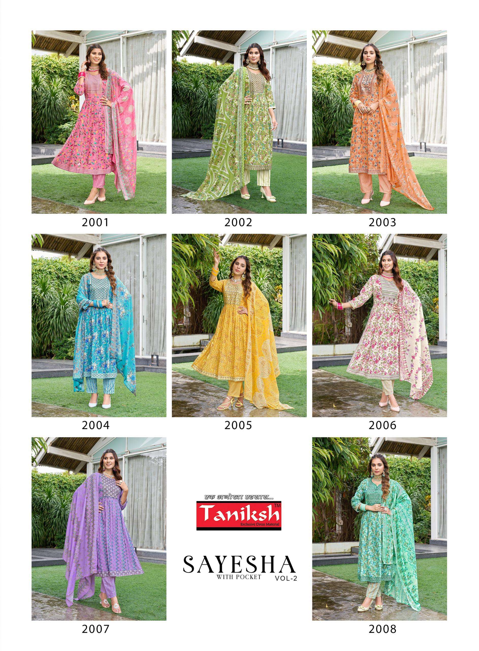 TANIKSH SAYESHA VOL 2 COTTON NYRA CUT STYLE KURTI COMBO SET 