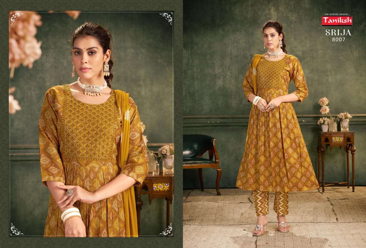 TANIKSH SRIJA VOL 8 RAYON PRINT NAIRA STYLE KURTI COMBO SET
