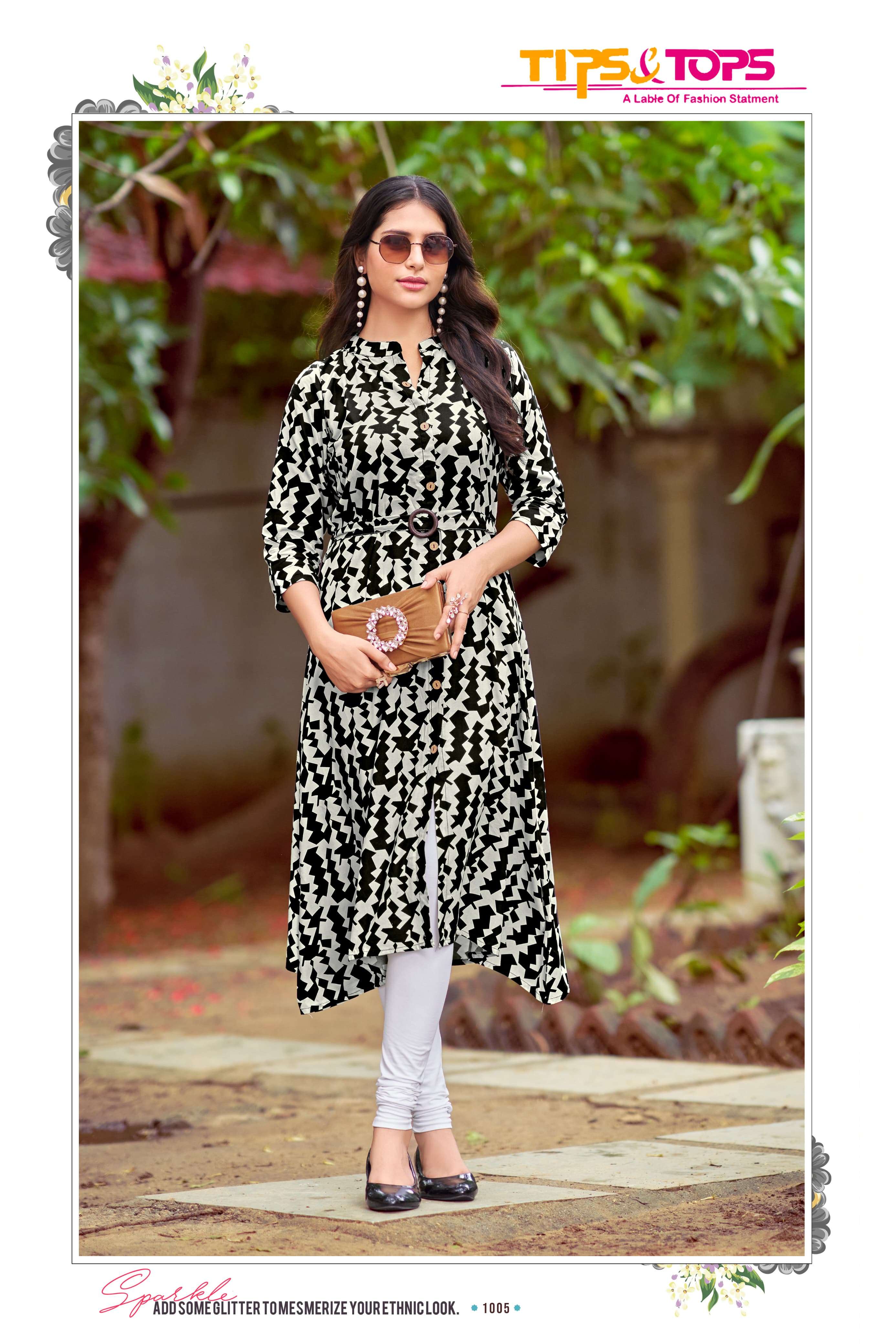 TIPS AND TOPS  GRACCY RAYON PRINT FANCY LADIES KURTI