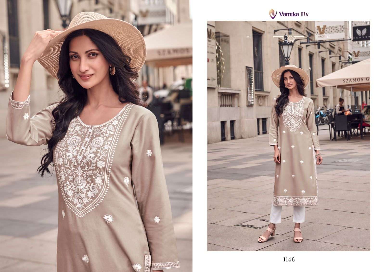 VAMIKA NX ROOH VOL 8 FANCY LUCKNOWI WORKS KURTI WITH PANT 
