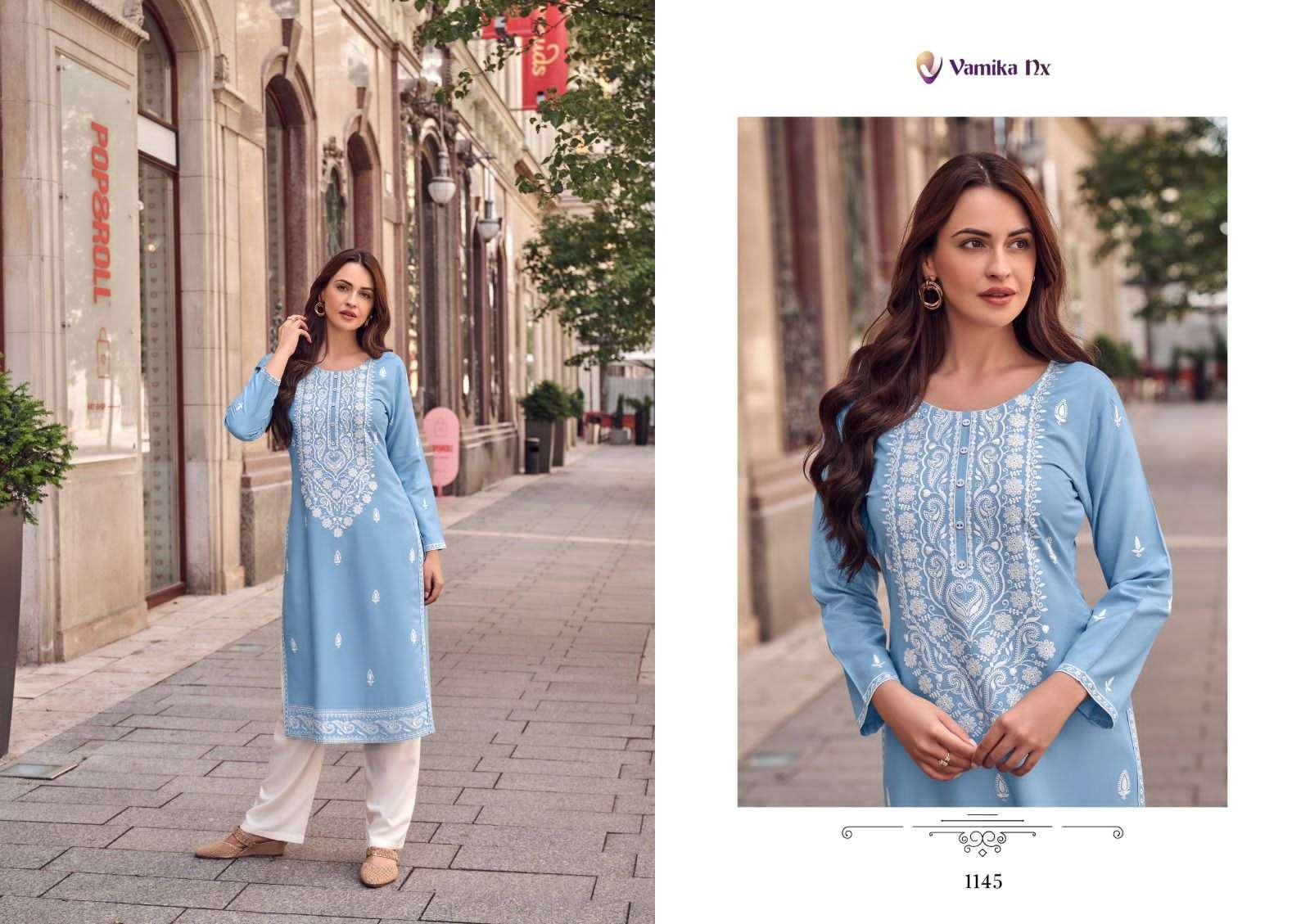 VAMIKA NX ROOH VOL 8 FANCY LUCKNOWI WORKS KURTI WITH PANT 