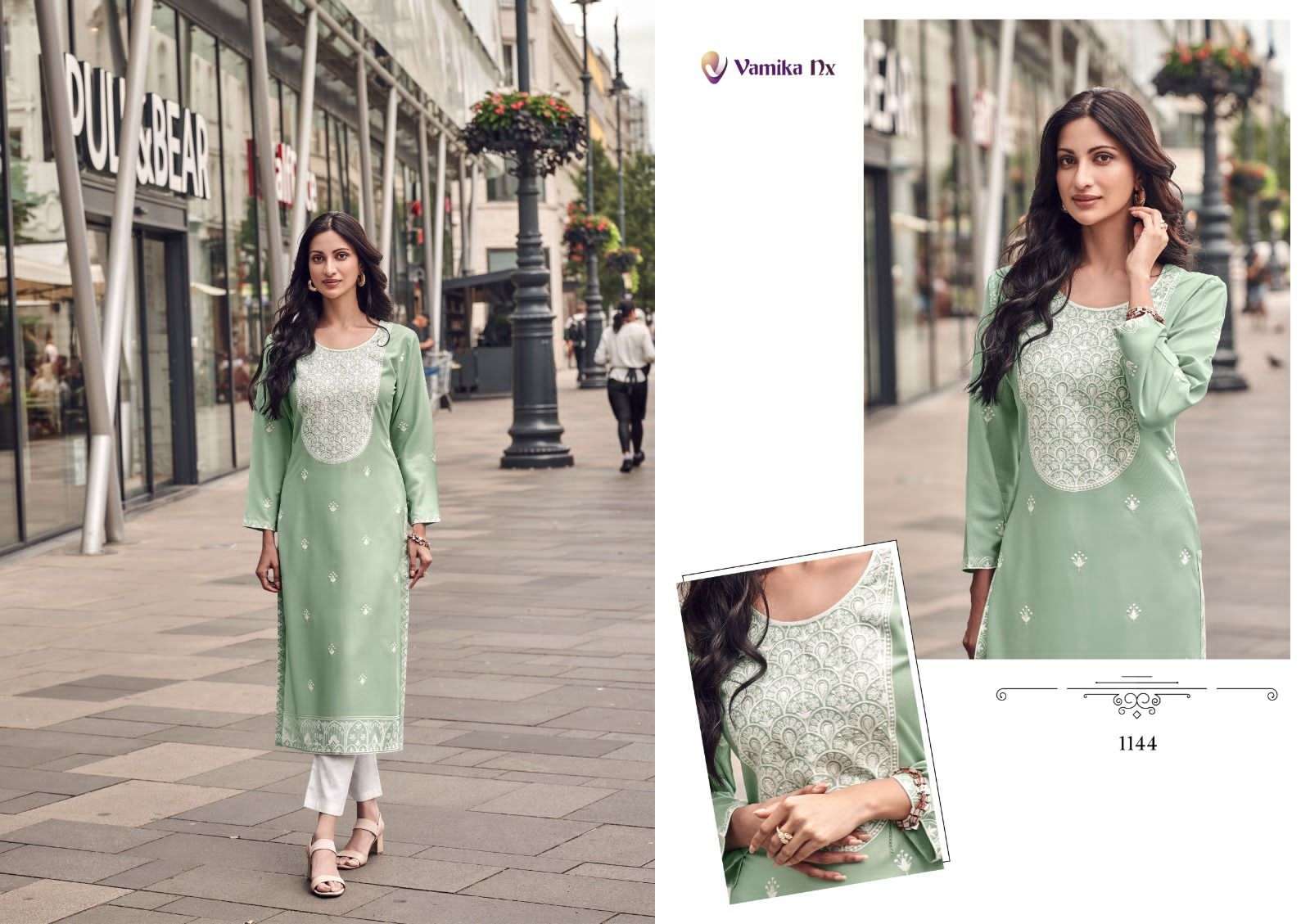 VAMIKA NX ROOH VOL 8 FANCY LUCKNOWI WORKS KURTI WITH PANT 