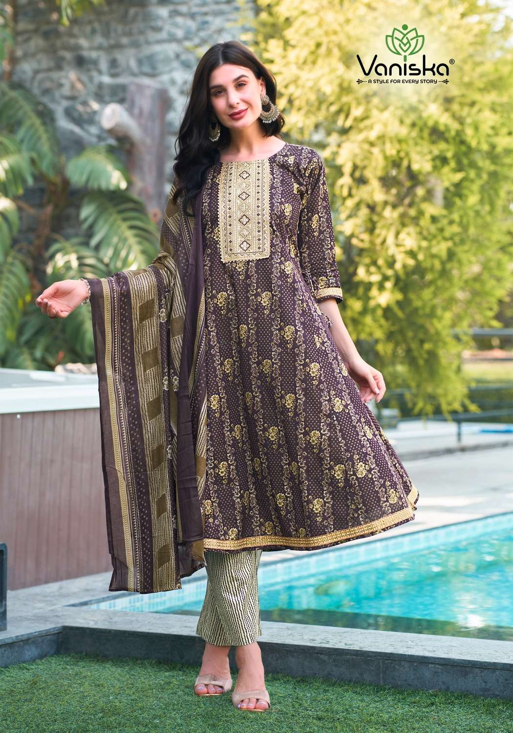 VANISKA COTTON PLUS VOL 1 GOWN STYLE  KURTI COMBO SET 