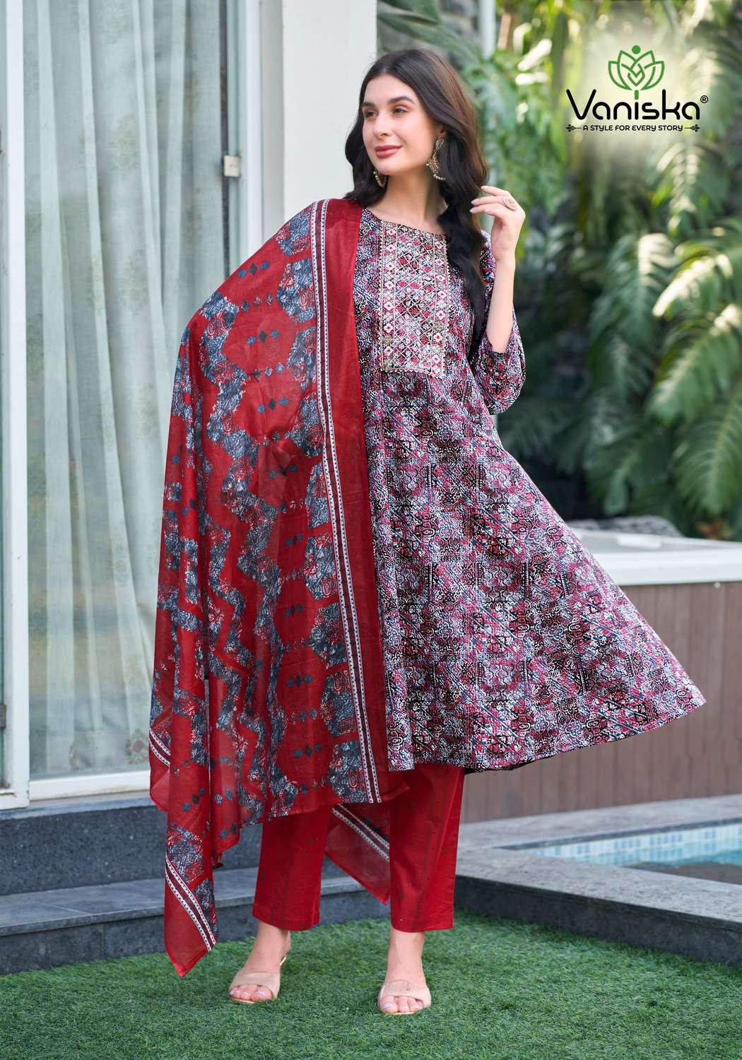 VANISKA COTTON PLUS VOL 1 GOWN STYLE  KURTI COMBO SET 
