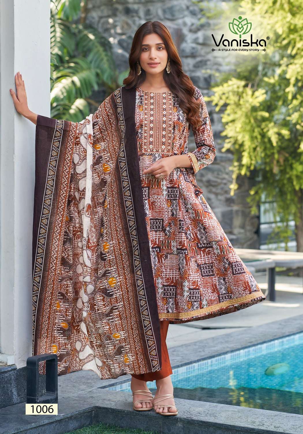VANISKA COTTON PLUS VOL 1 GOWN STYLE  KURTI COMBO SET 