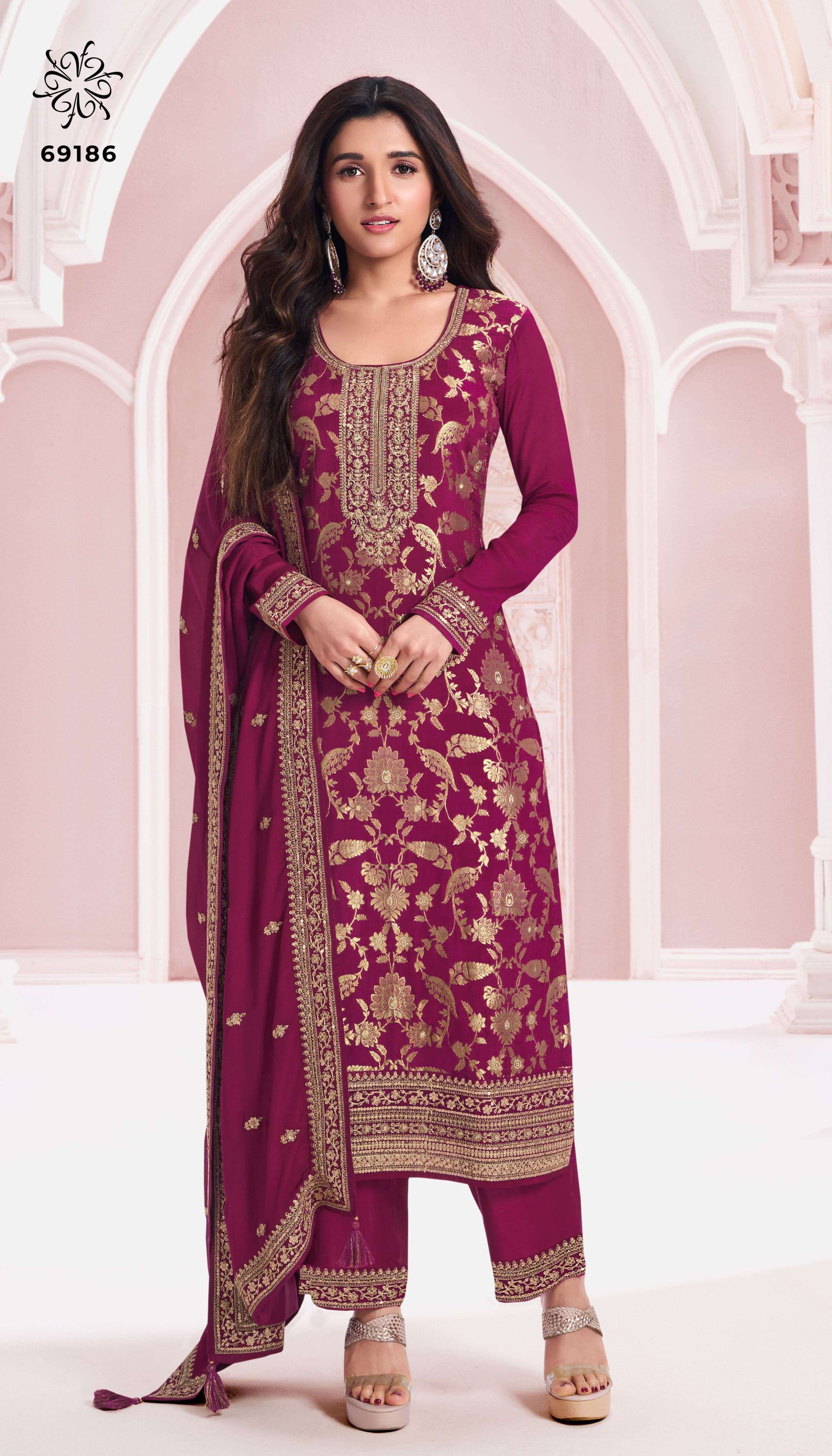 VINAY FASHION KULEESH NIDHI JACQUARD EMBBROIDRY DESIGNER SUIT