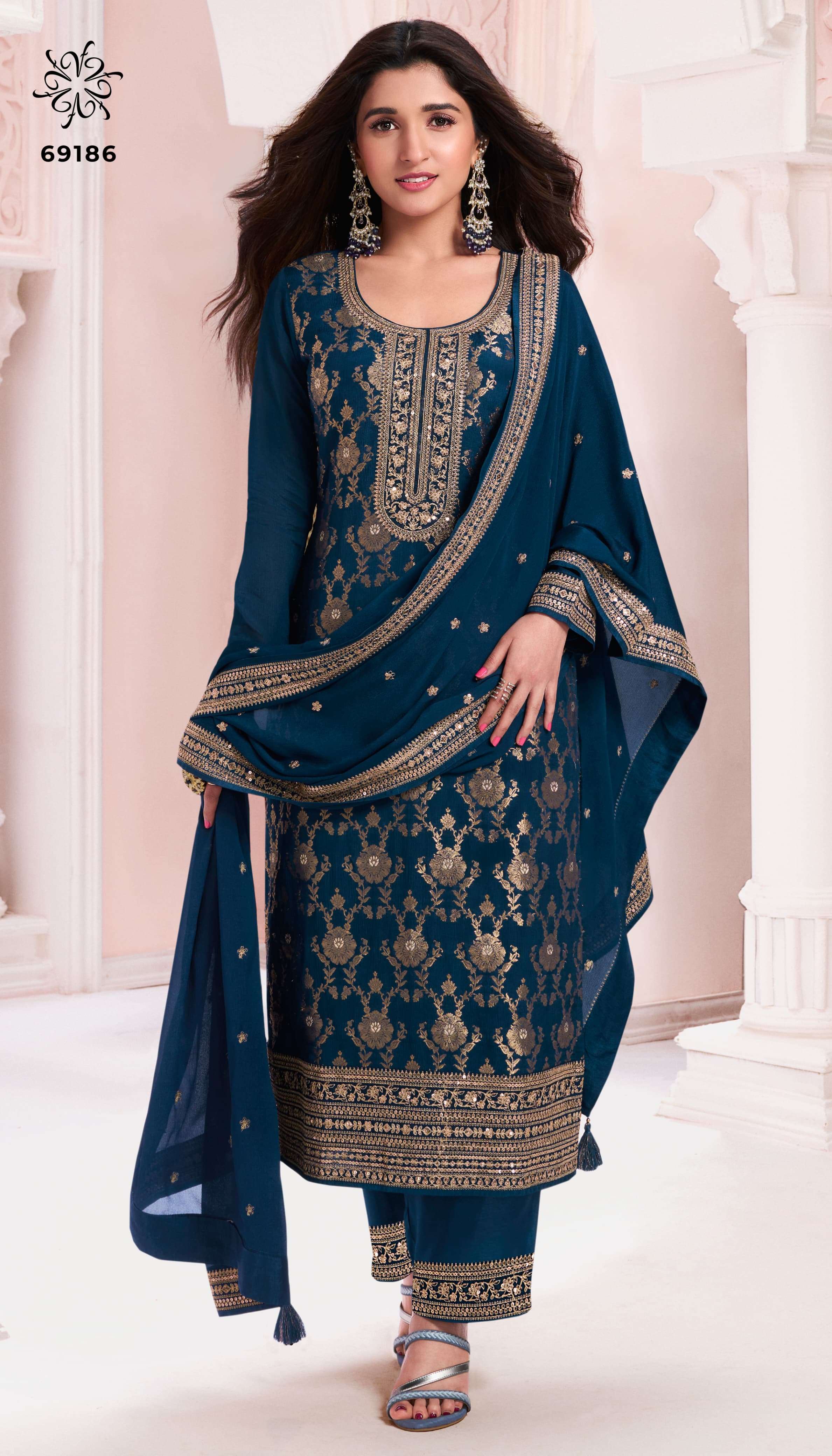 VINAY FASHION KULEESH NIDHI JACQUARD EMBBROIDRY DESIGNER SUIT