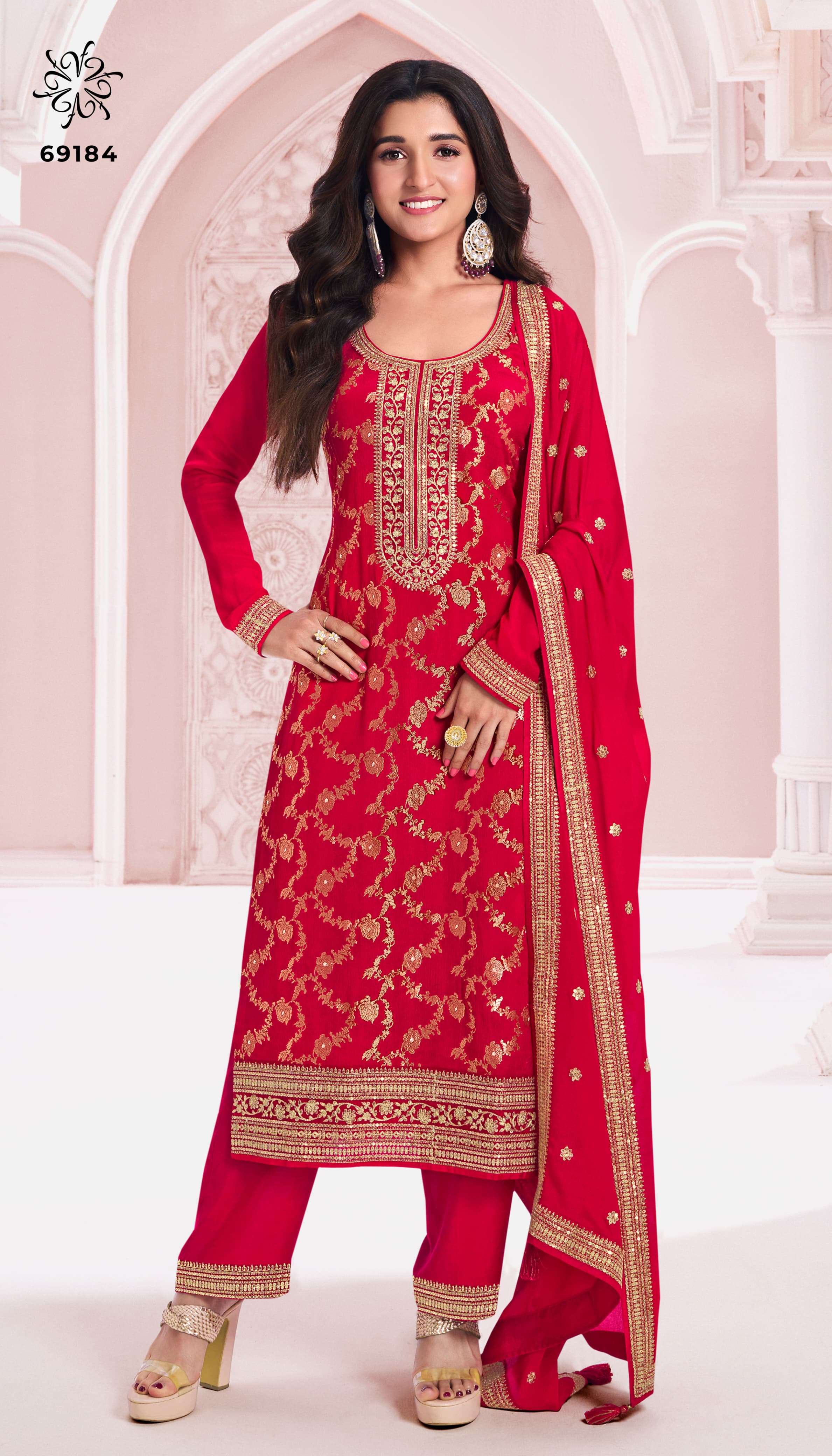 VINAY FASHION KULEESH NIDHI JACQUARD EMBBROIDRY DESIGNER SUIT