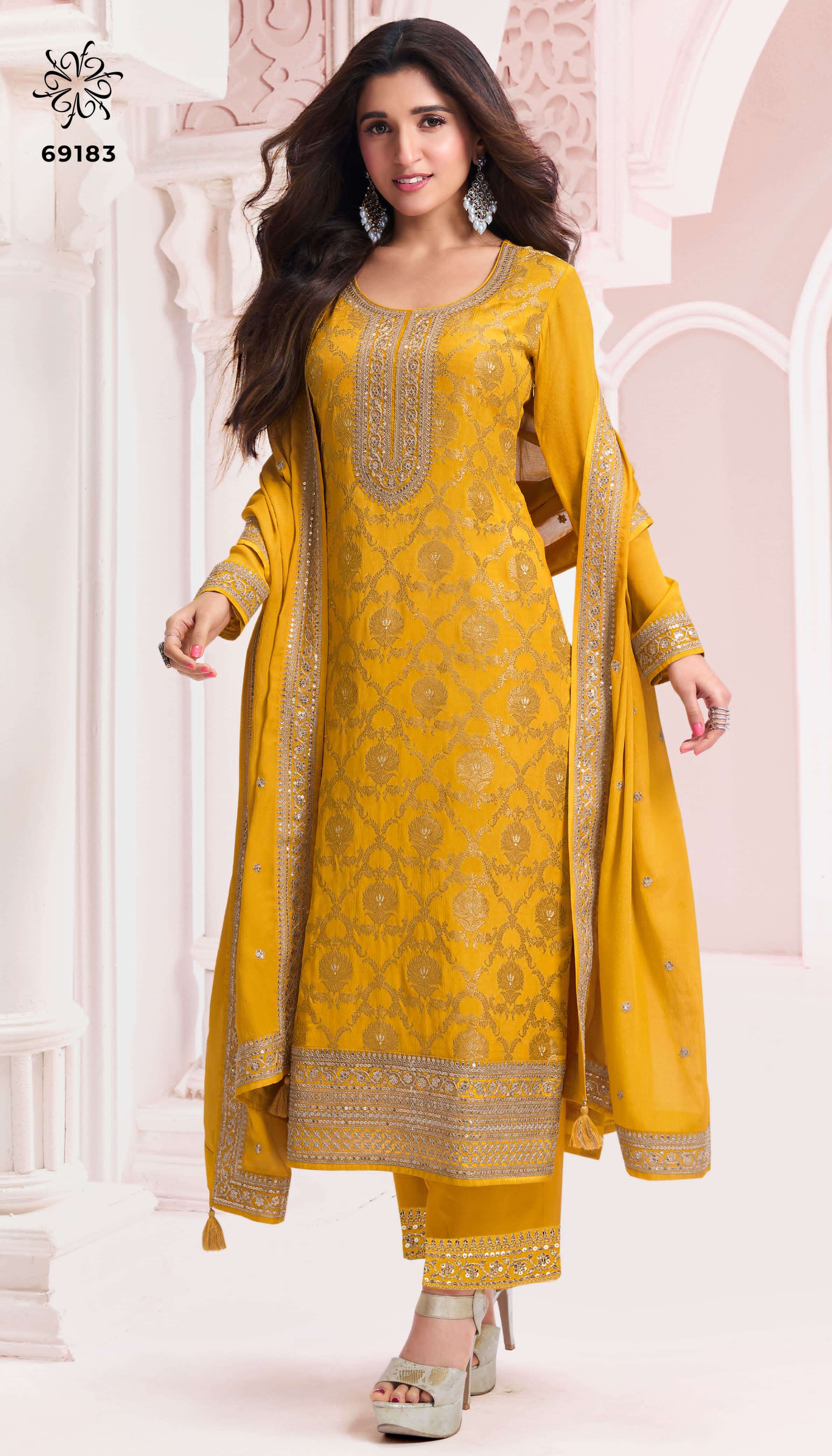 VINAY FASHION KULEESH NIDHI JACQUARD EMBBROIDRY DESIGNER SUIT