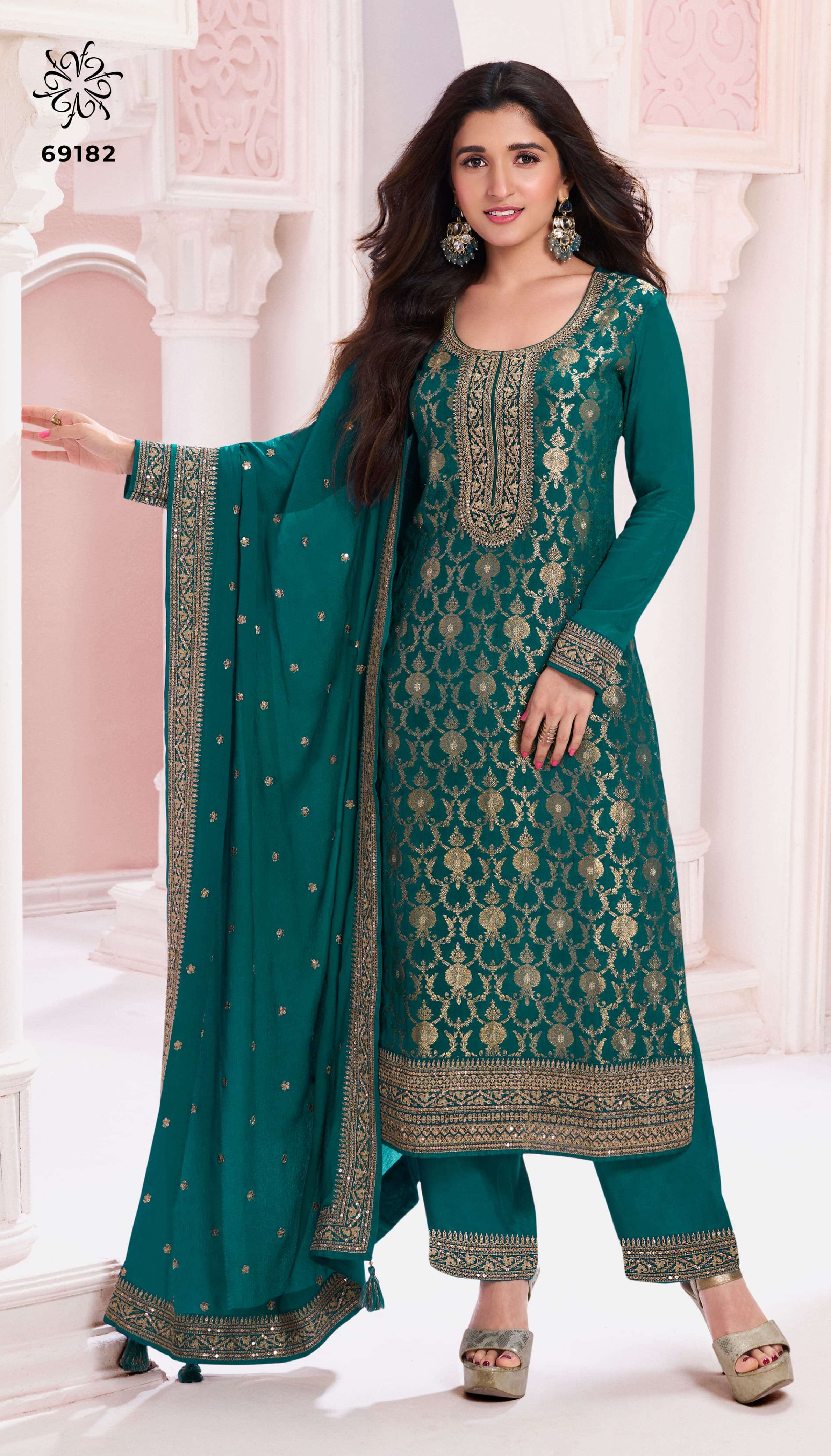 VINAY FASHION KULEESH NIDHI JACQUARD EMBBROIDRY DESIGNER SUIT