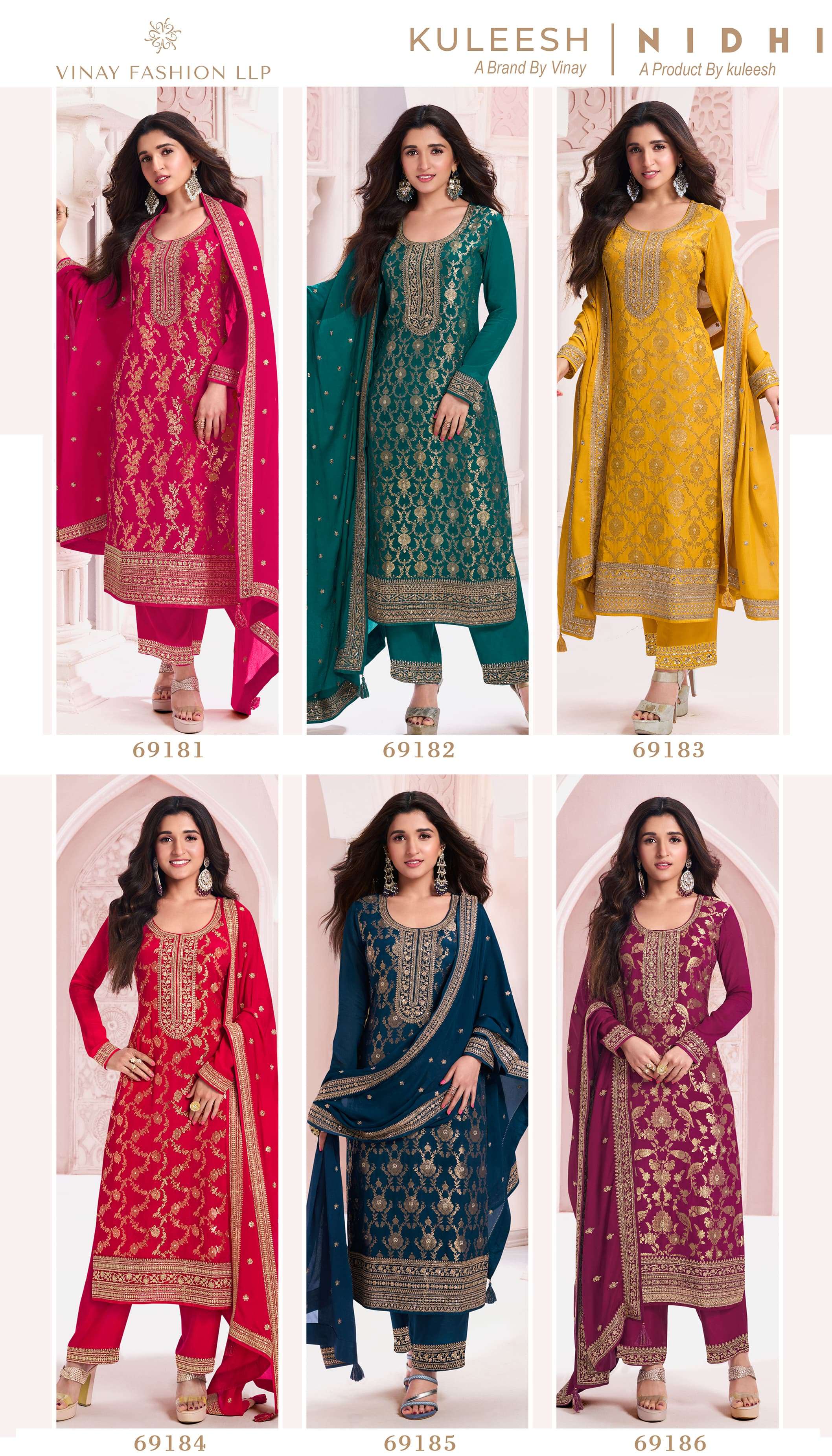 VINAY FASHION KULEESH NIDHI JACQUARD EMBBROIDRY DESIGNER SUIT