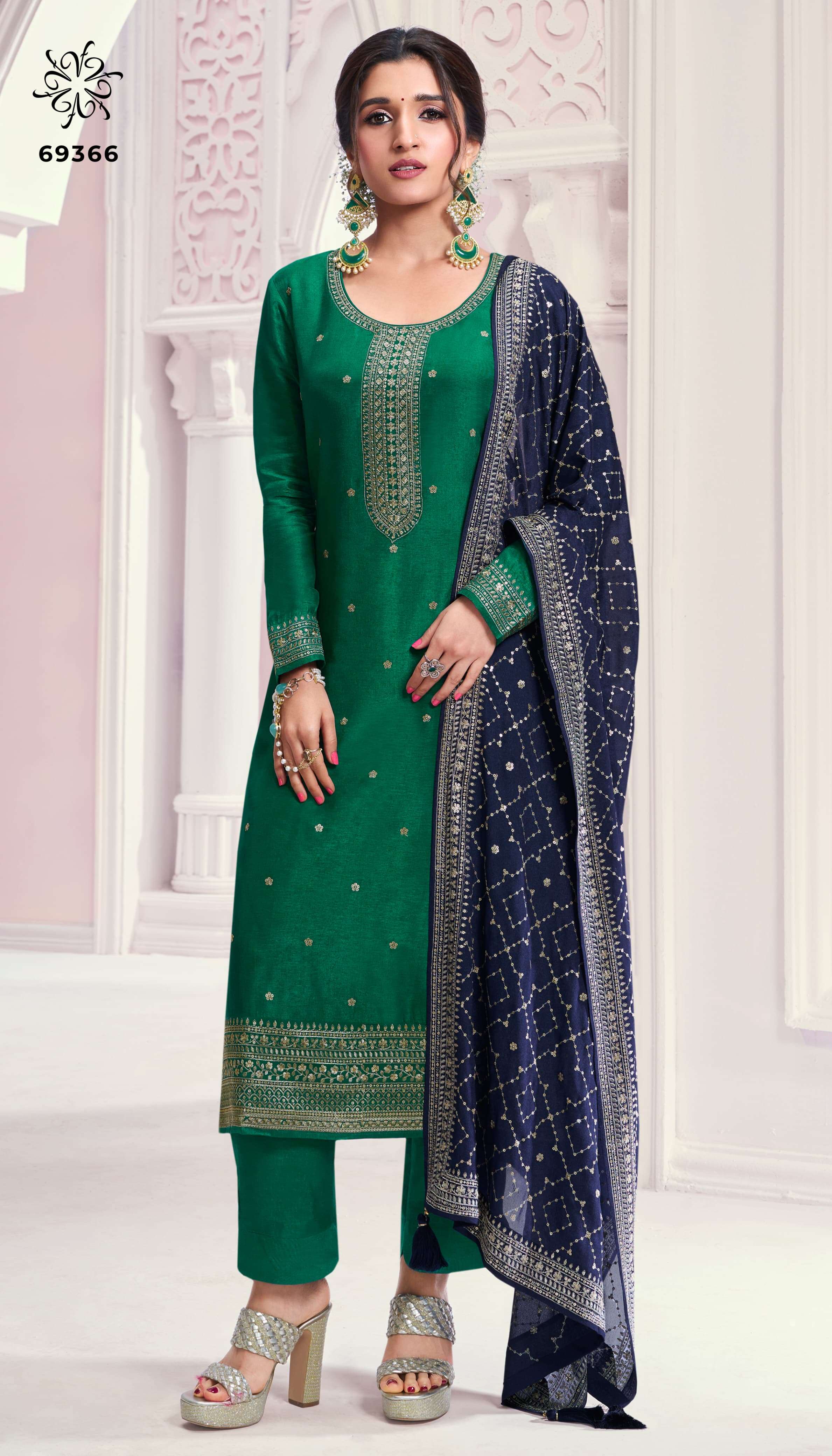 VINAY FASHION KULEESH SIYA SILK EMBROIDERY DESIGNER SUIT
