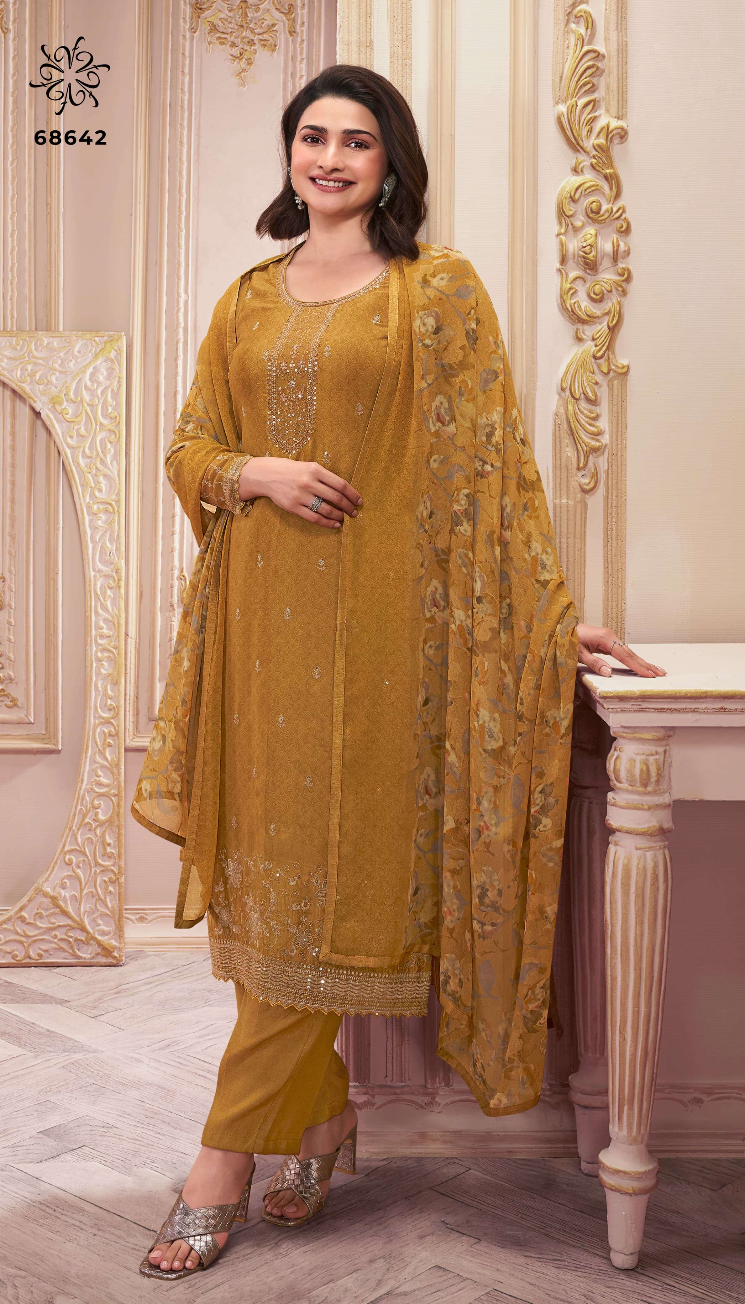 VINAY FASHION SILKINA ROYAL CREPE VOL 46 CREPE DESIGNER SUIT	
