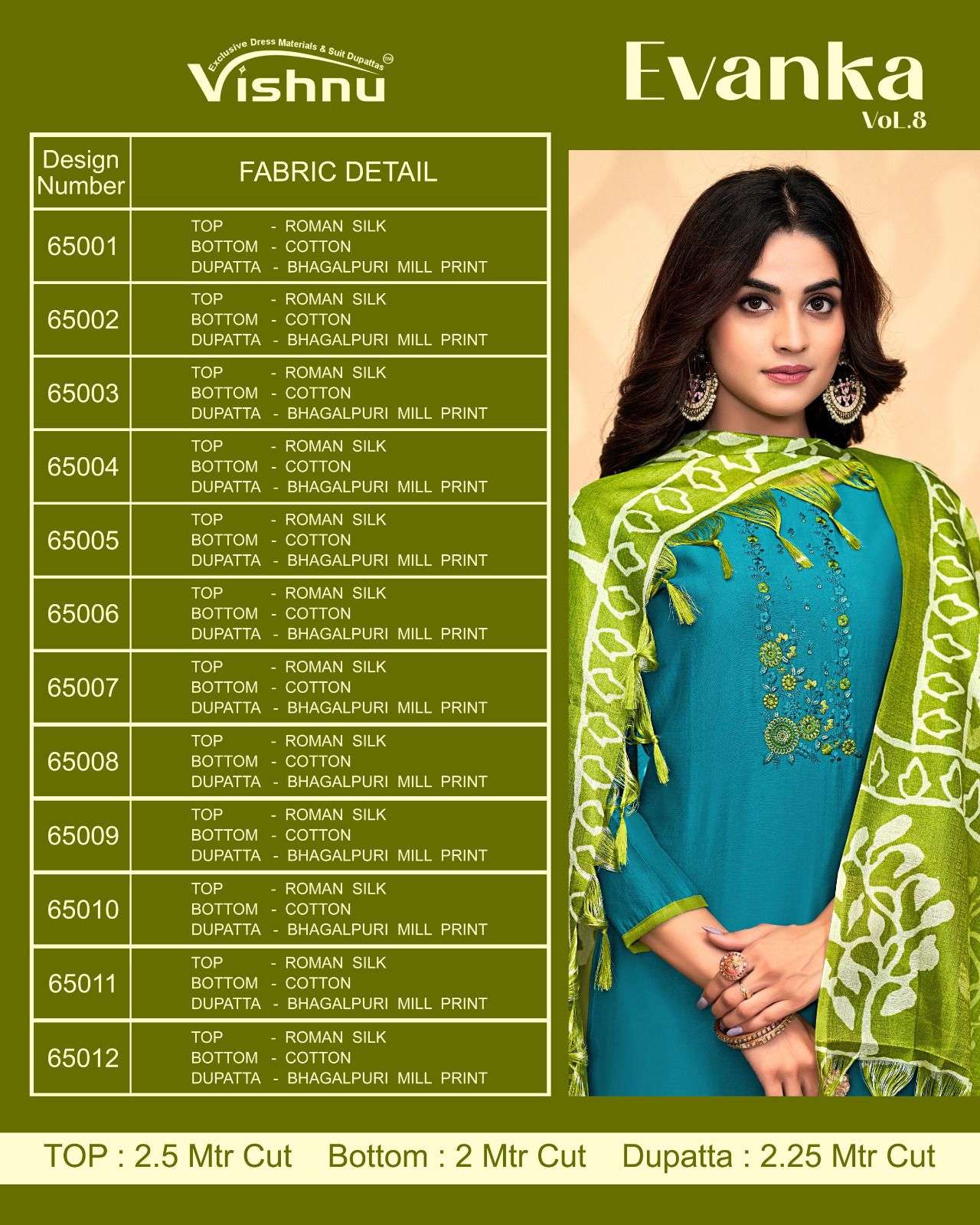 VISHNU IMPEX EVANKA VOL 8 SILK FANCY EMBROIDERY WORK SUIT
