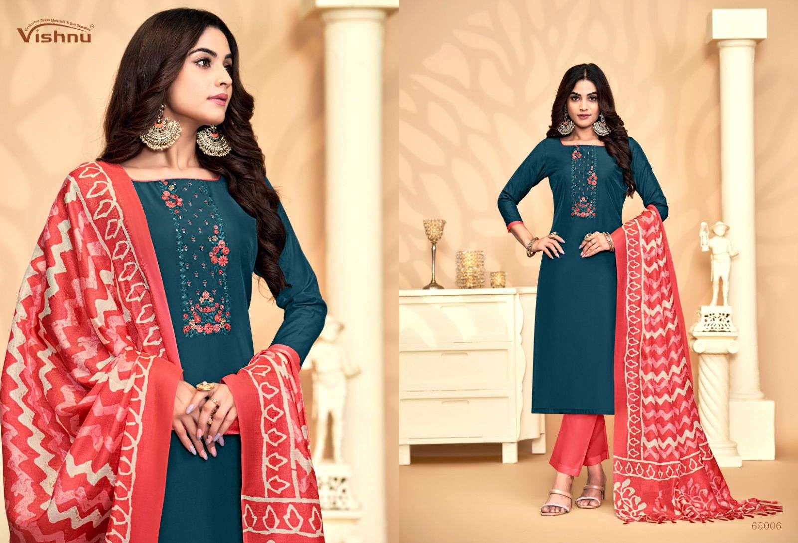 VISHNU IMPEX EVANKA VOL 8 SILK FANCY EMBROIDERY WORK SUIT