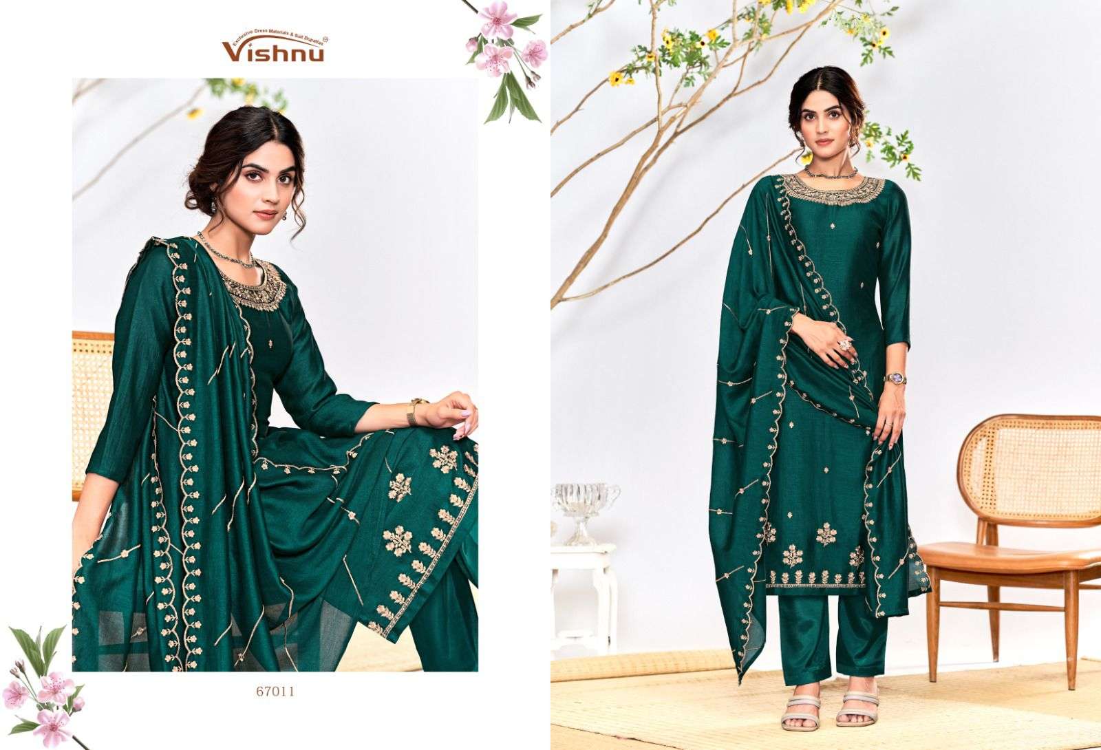 VISHNU IMPEX RIWAYAT SILK FANCY WORK SUIT