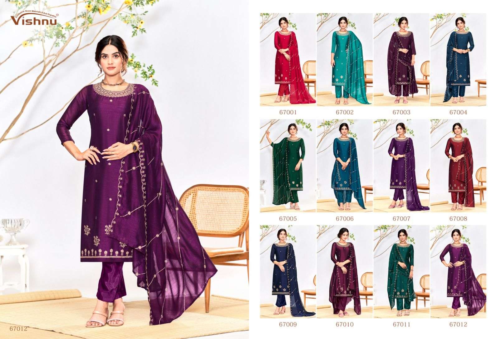 VISHNU IMPEX RIWAYAT SILK FANCY WORK SUIT