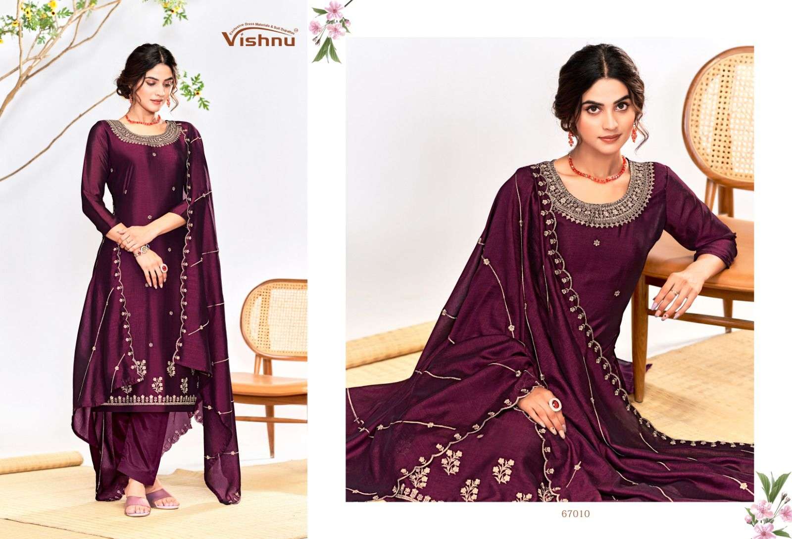 VISHNU IMPEX RIWAYAT SILK FANCY WORK SUIT