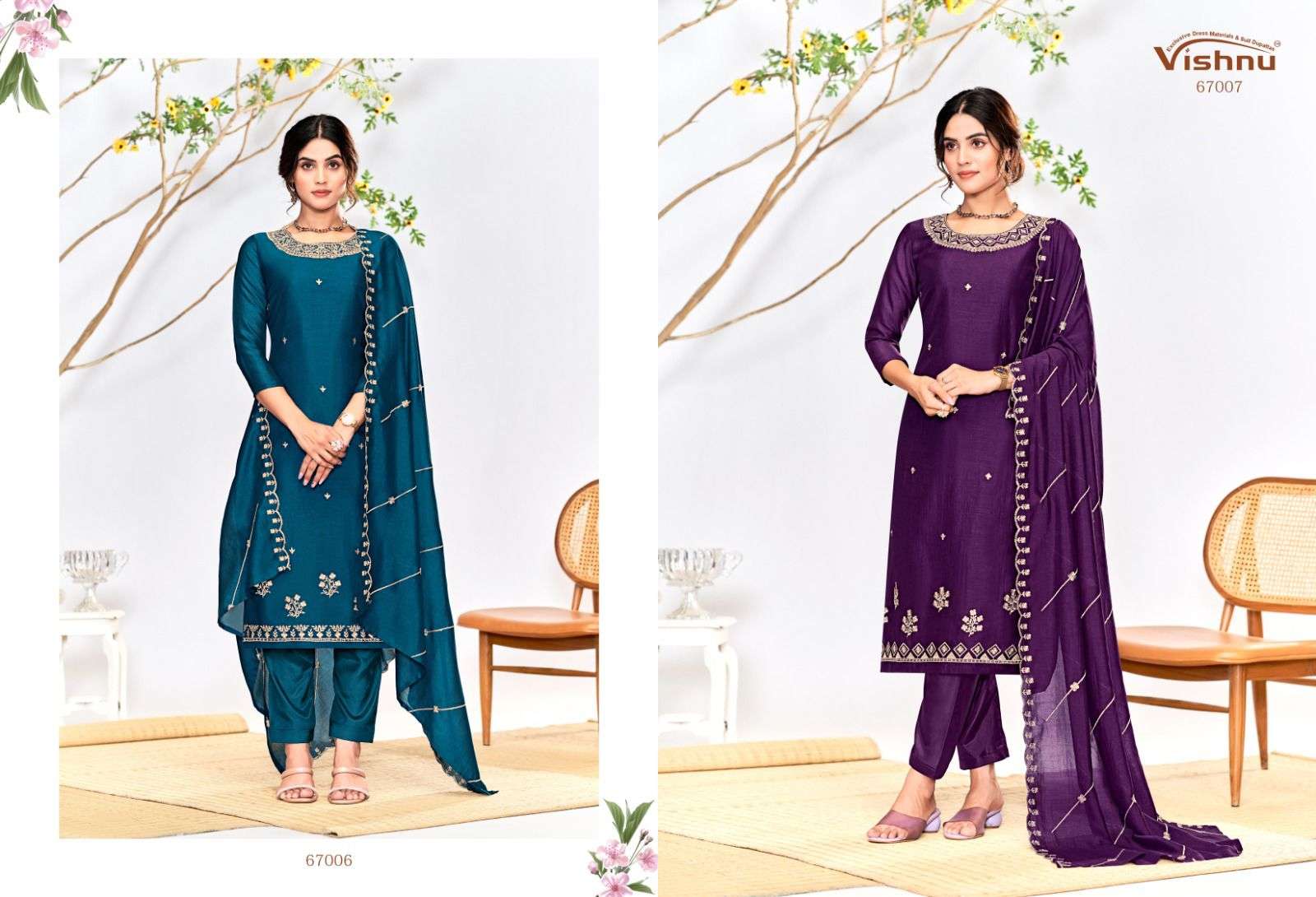 VISHNU IMPEX RIWAYAT SILK FANCY WORK SUIT