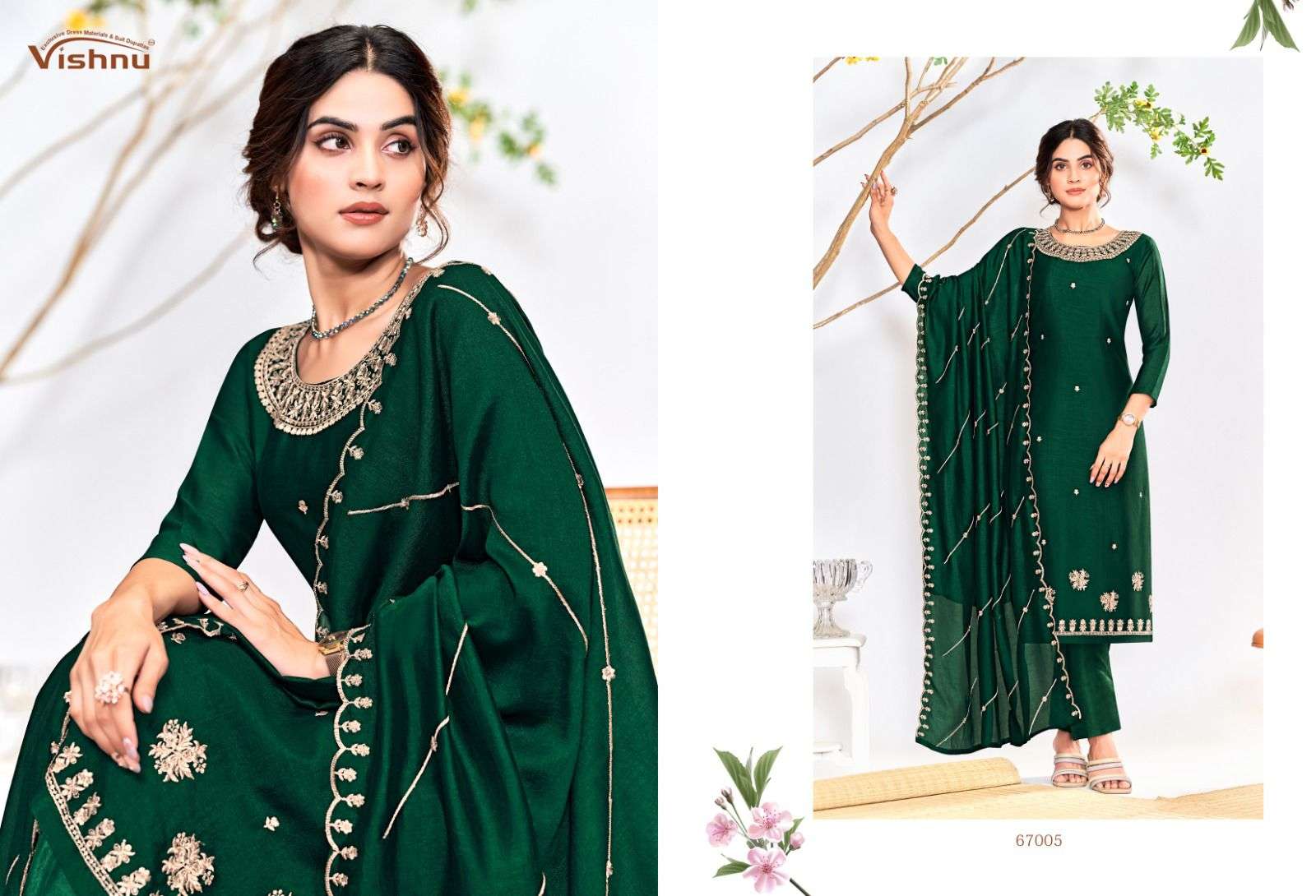 VISHNU IMPEX RIWAYAT SILK FANCY WORK SUIT