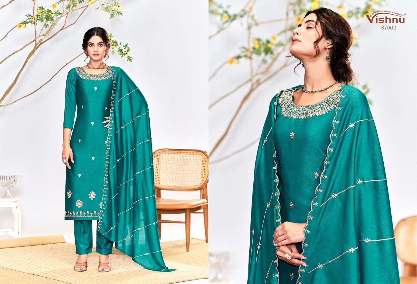 VISHNU IMPEX RIWAYAT SILK FANCY WORK SUIT