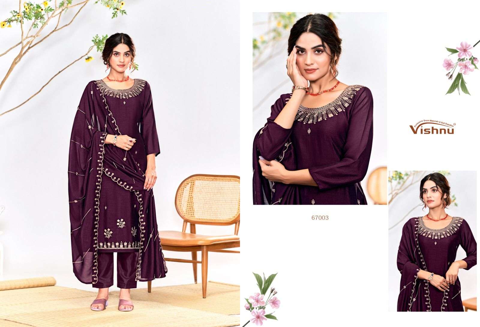 VISHNU IMPEX RIWAYAT SILK FANCY WORK SUIT