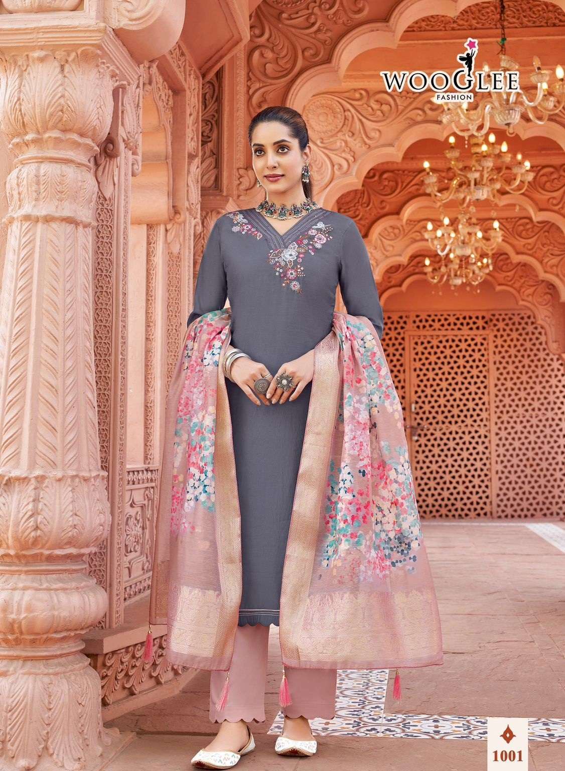 WOOGLEE JANKHEE VISCCOSE FANCY WORK SUIT