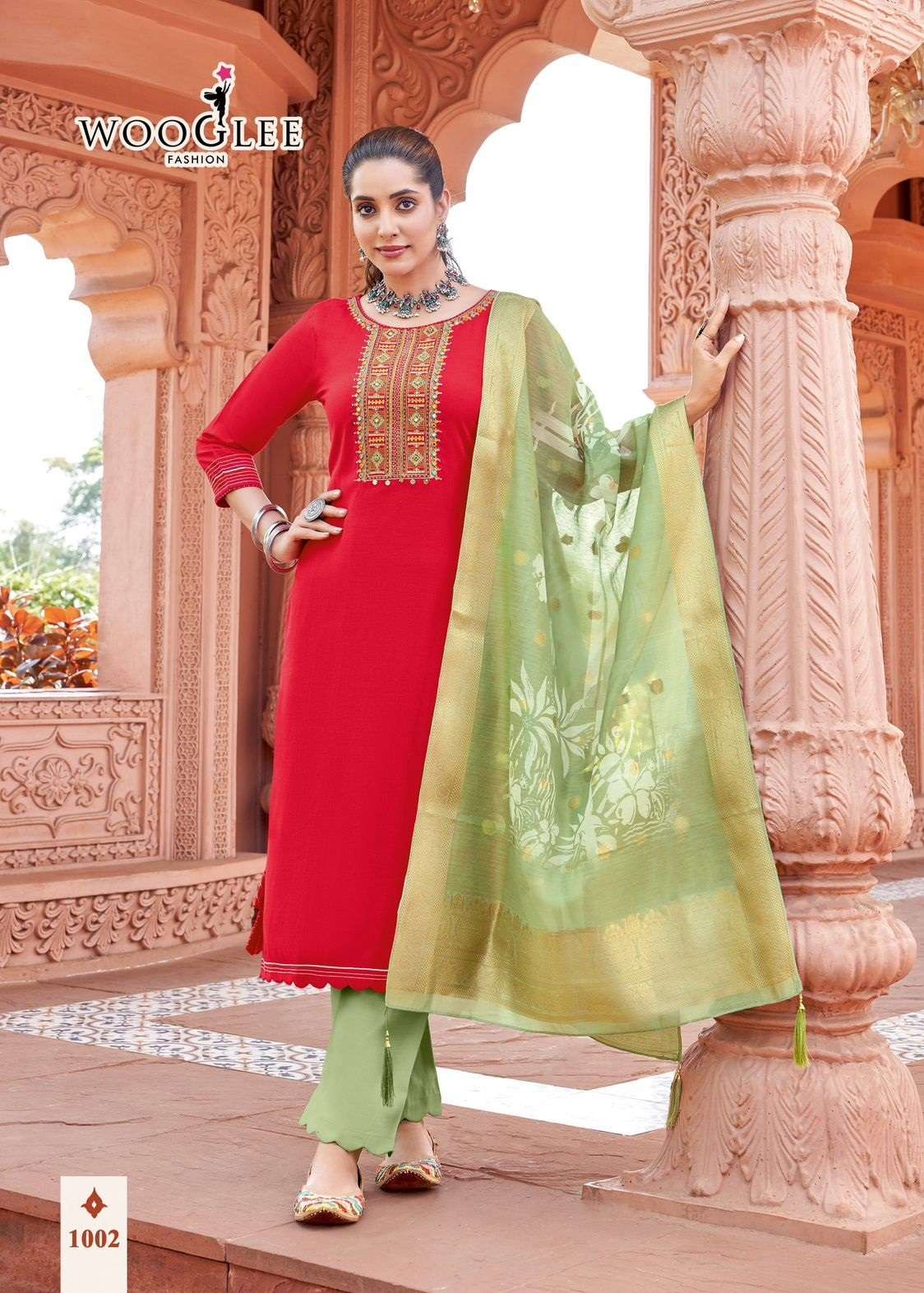 WOOGLEE JANKHEE VISCCOSE FANCY WORK SUIT