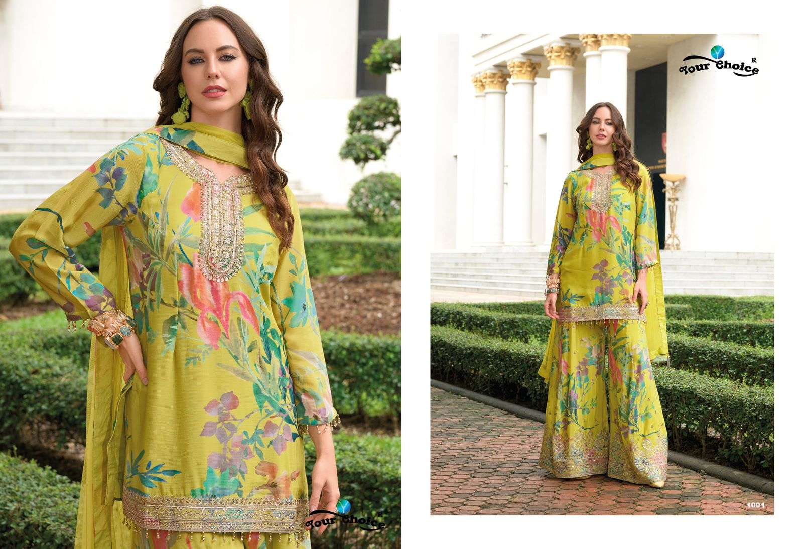 YOUR CHOICE GINNI CHINON FANCY DESIGNER PARTY WEAR SUIT