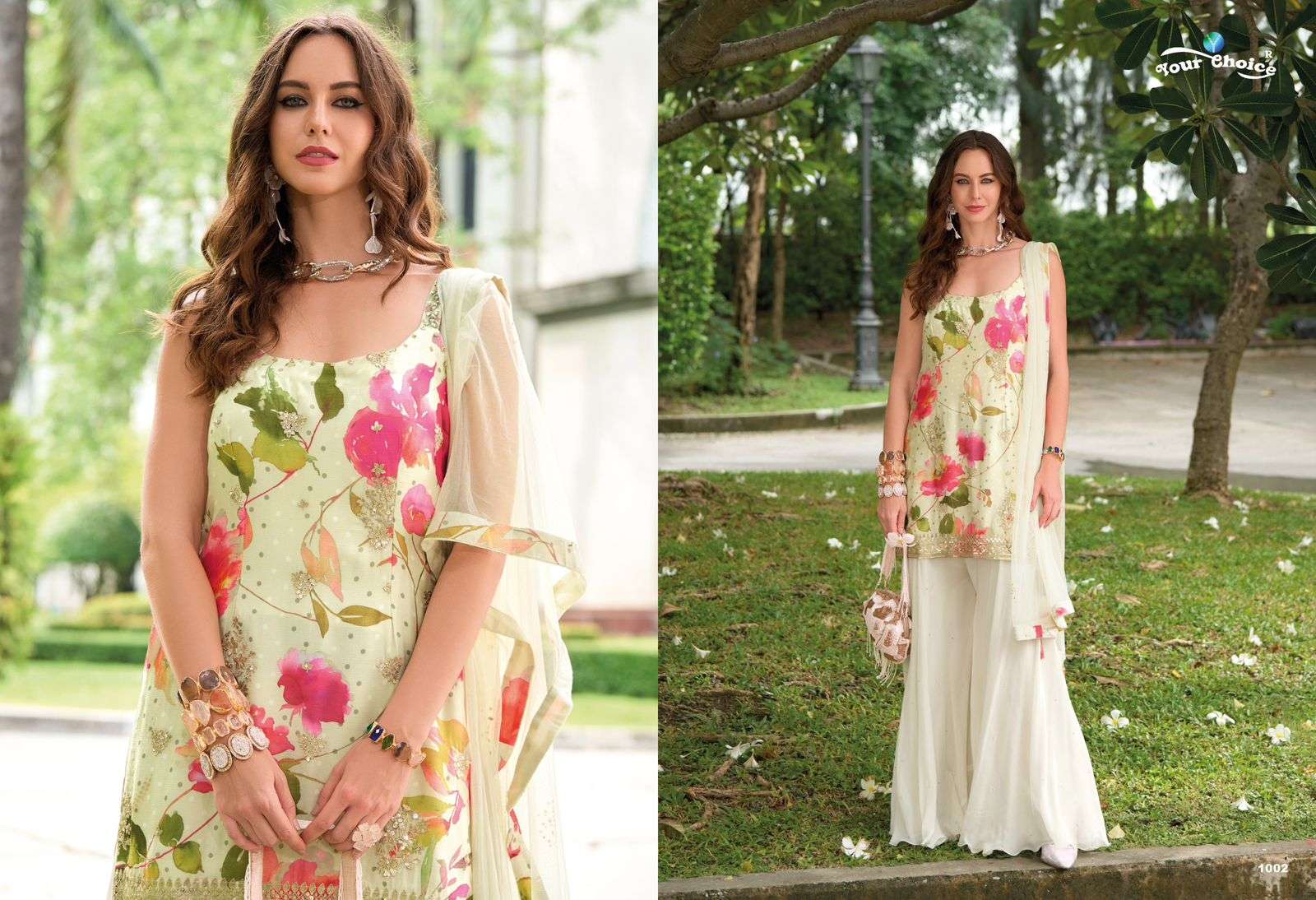 YOUR CHOICE GINNI CHINON FANCY DESIGNER PARTY WEAR SUIT