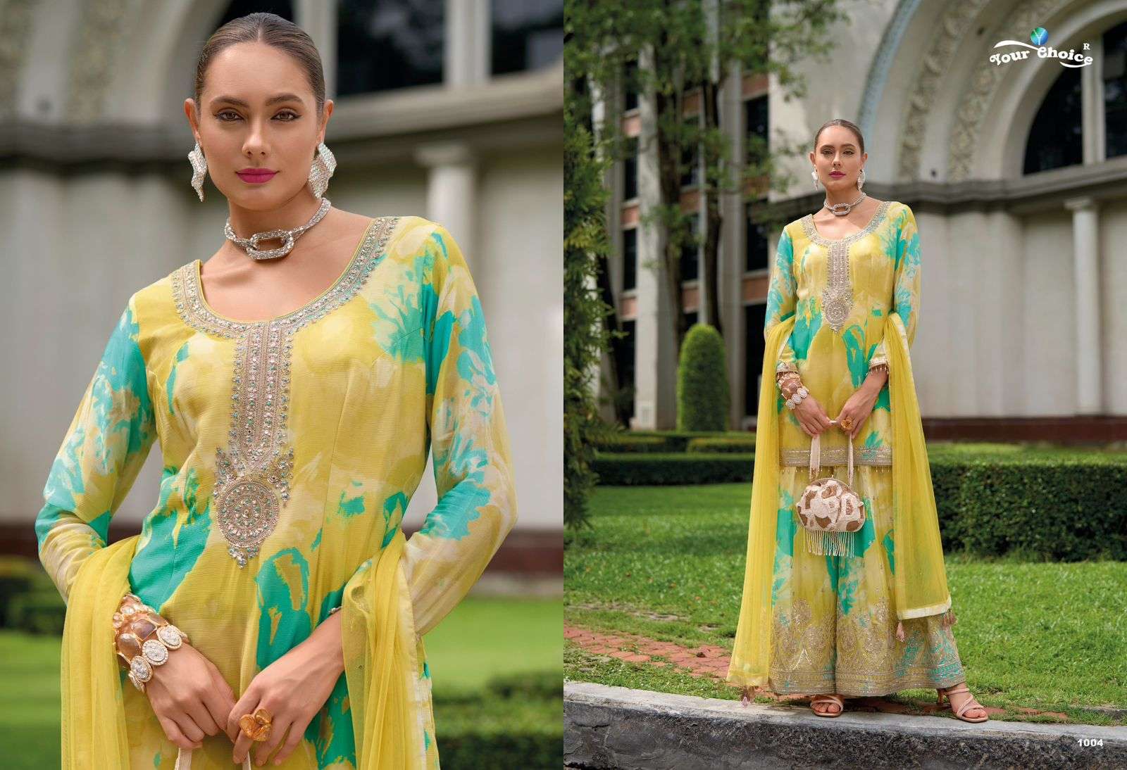 YOUR CHOICE GINNI CHINON FANCY DESIGNER PARTY WEAR SUIT