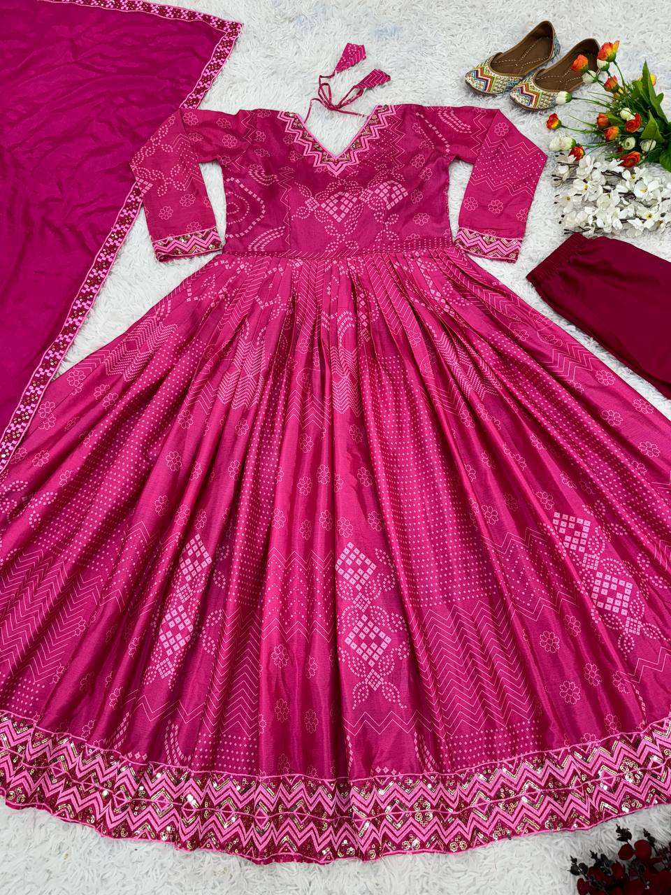 ZSR 3079 GEORGETTE DESIGNER GOWN SUIT