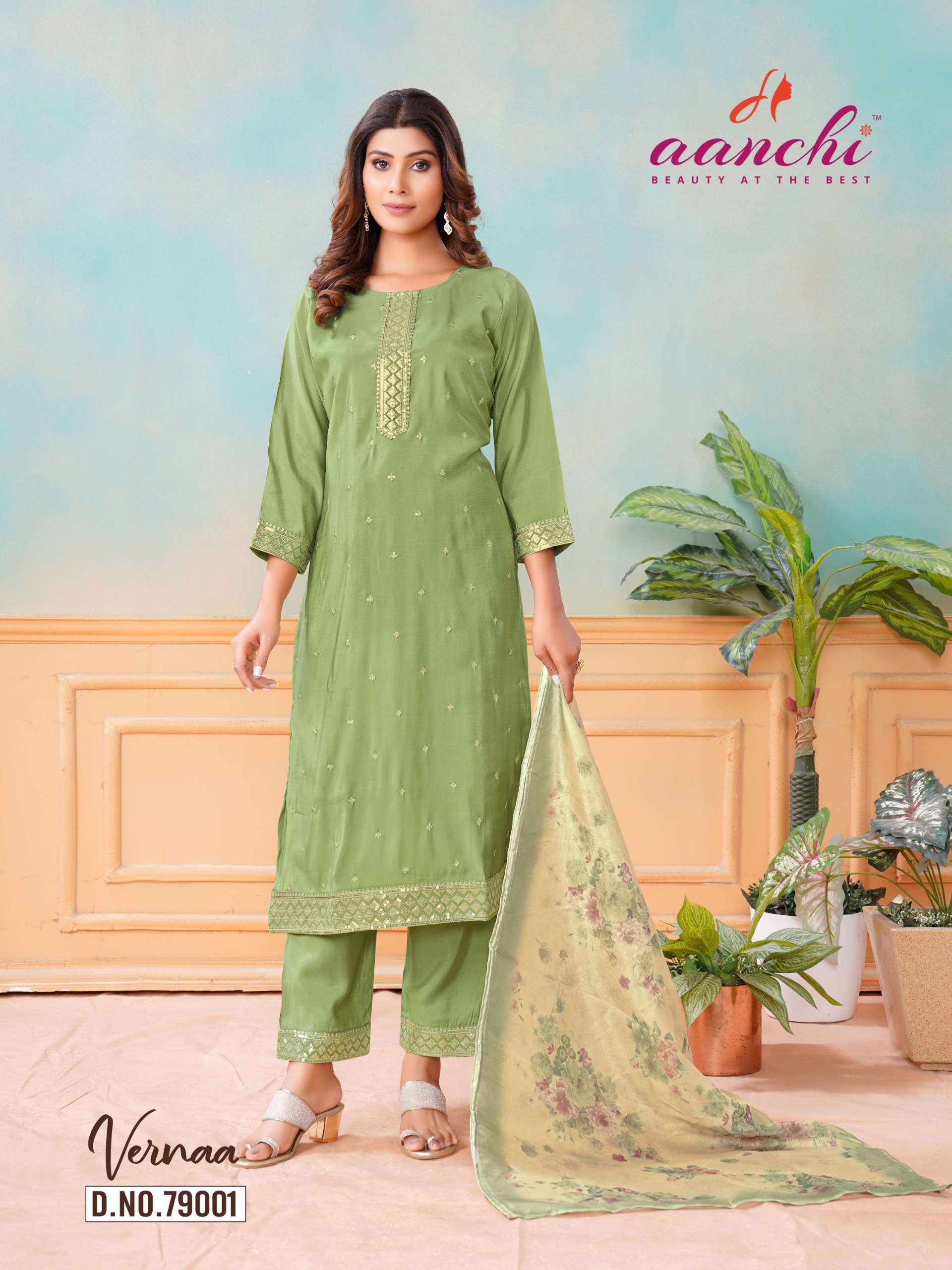 AANCHI KURTIS VERNAA SILK DESIGNER FANCY READY MADE SUIT