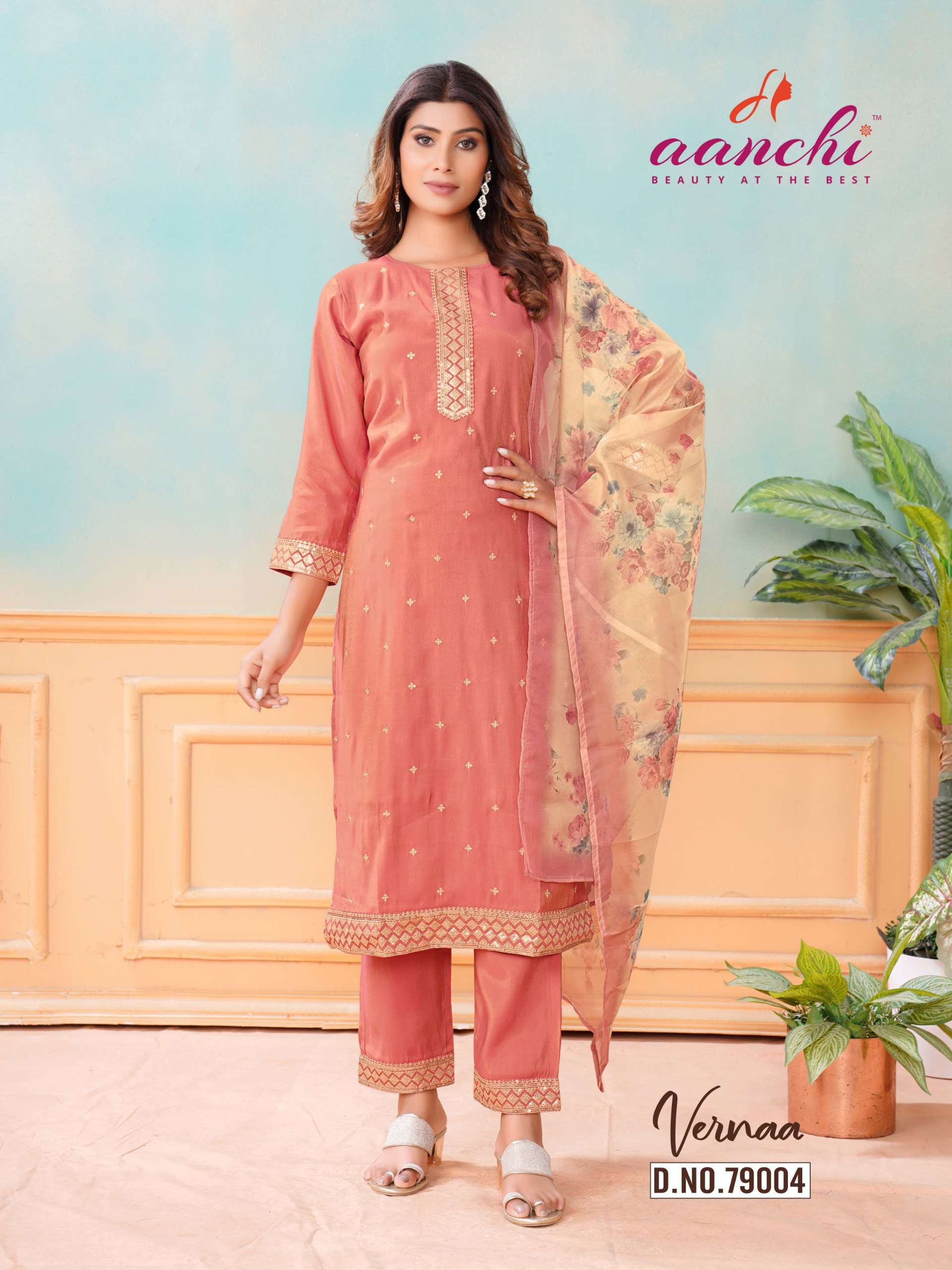 AANCHI KURTIS VERNAA SILK DESIGNER FANCY READY MADE SUIT