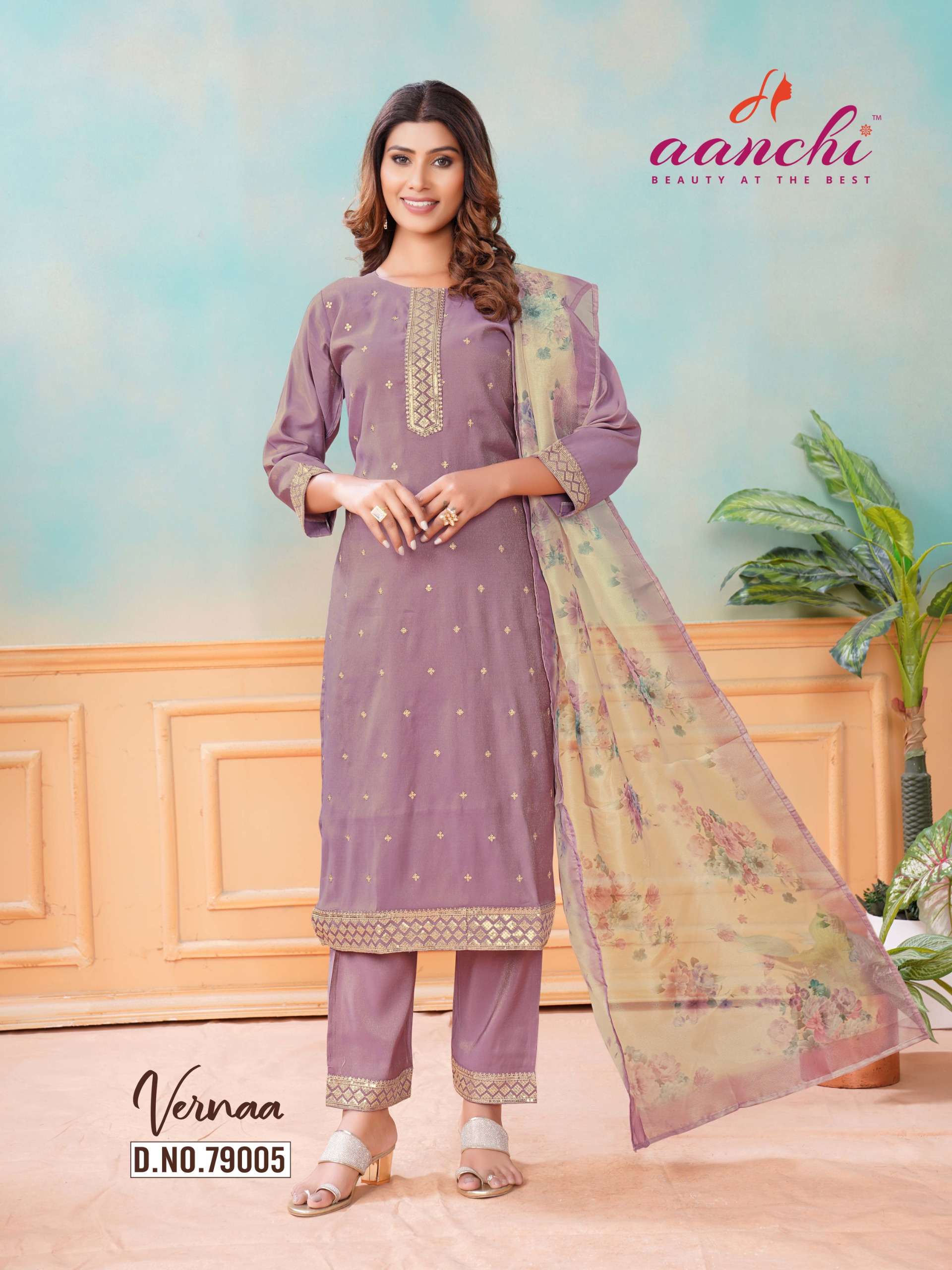 AANCHI KURTIS VERNAA SILK DESIGNER FANCY READY MADE SUIT