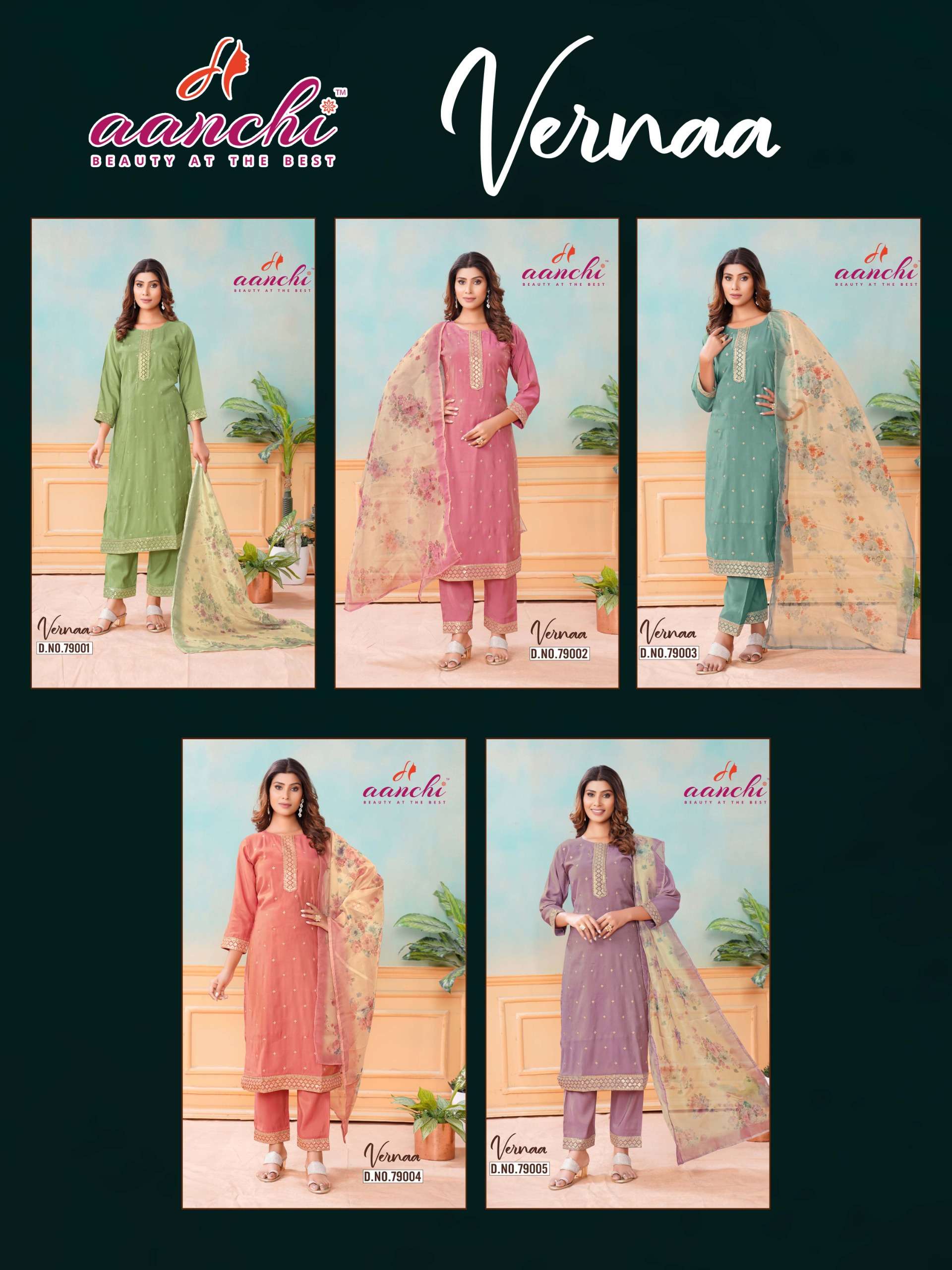 AANCHI KURTIS VERNAA SILK DESIGNER FANCY READY MADE SUIT