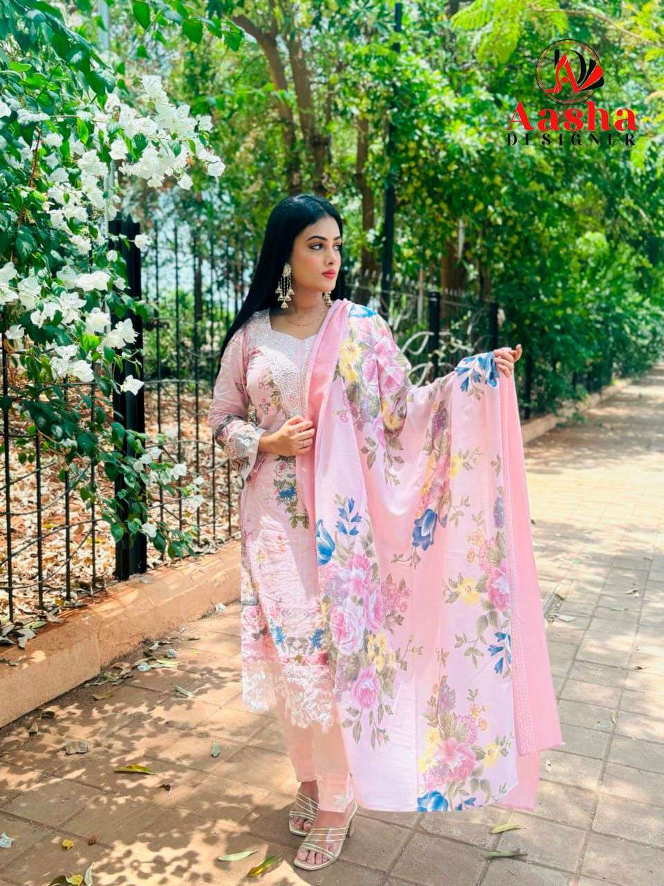 AASHA DESIGNER DESIGN NO - 1096 - 1097 SANA SAFINAZ VOL-3 MUZLIN COLLECTION HEAVY EMBROIDERY PARTY WEAR SUIT