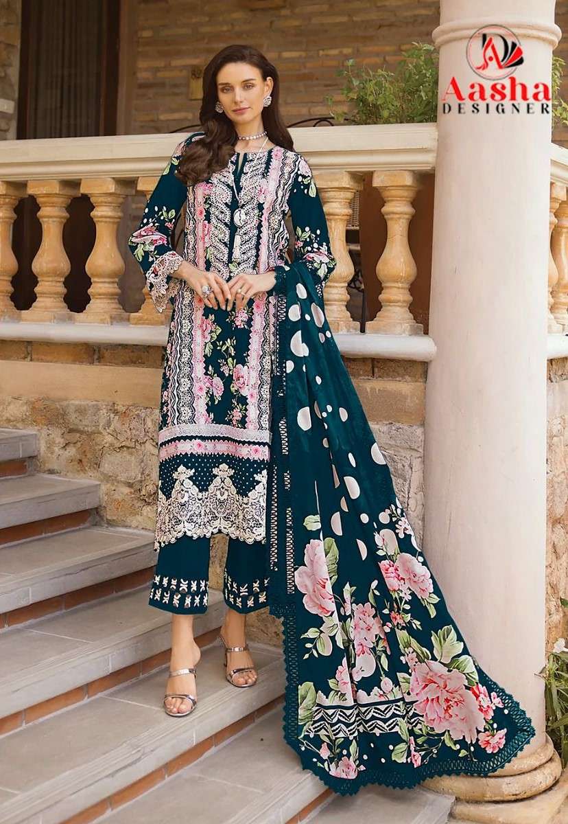 AASHA DESIGNER DESIGN NO - 1126 ABCD HEAVY EMBROIDERED PARTY WEAR SUIT