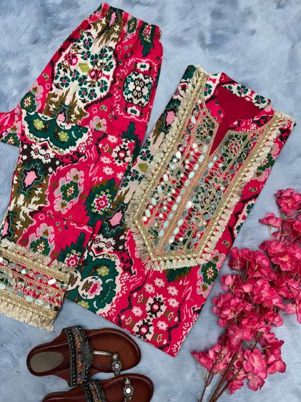 AD 177 DIGITAL PRINT FANCY DESIGNER KURTI WITH BOTTOM SET 