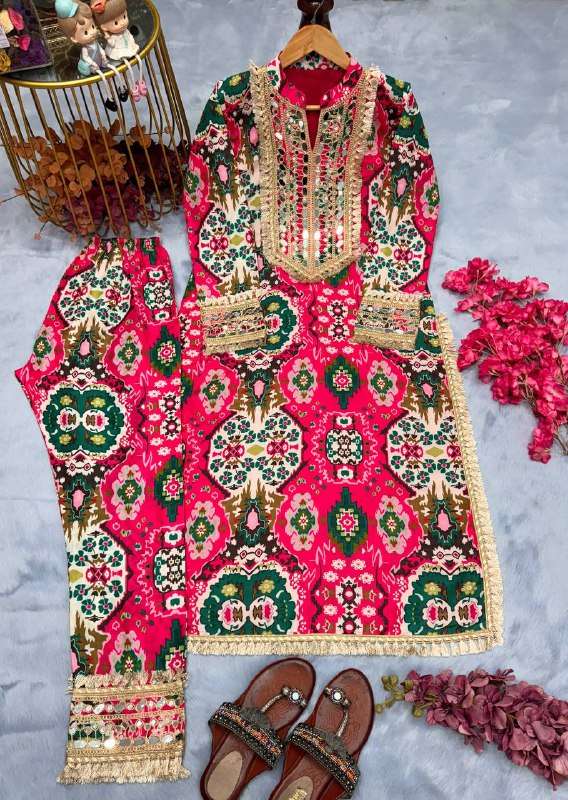 AD 177 DIGITAL PRINT FANCY DESIGNER KURTI WITH BOTTOM SET 