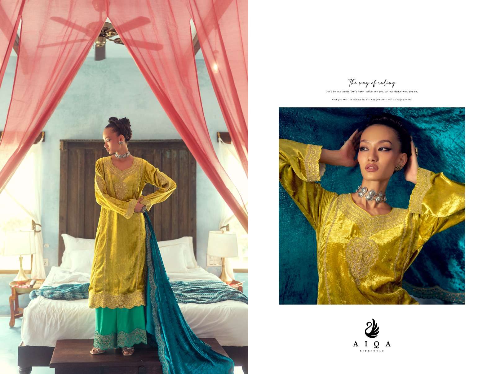 AIQA SHAHEN SHAH VELVET DESIGNER HEAVY FESTIVE WEAR SUIT