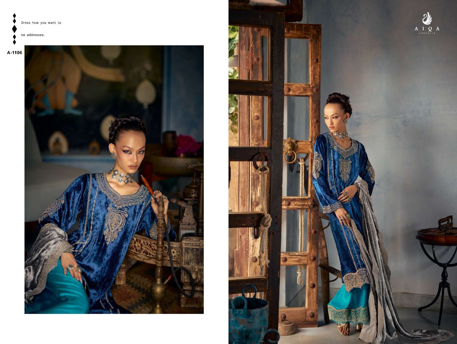 AIQA SHAHEN SHAH VELVET DESIGNER HEAVY FESTIVE WEAR SUIT
