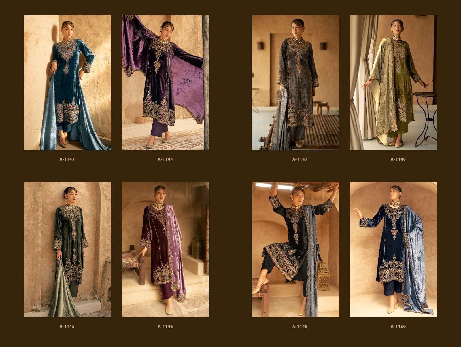 AIQA SHAINA VELVET BEAUTIFUL EMBROIDERY DESIGNER SUIT