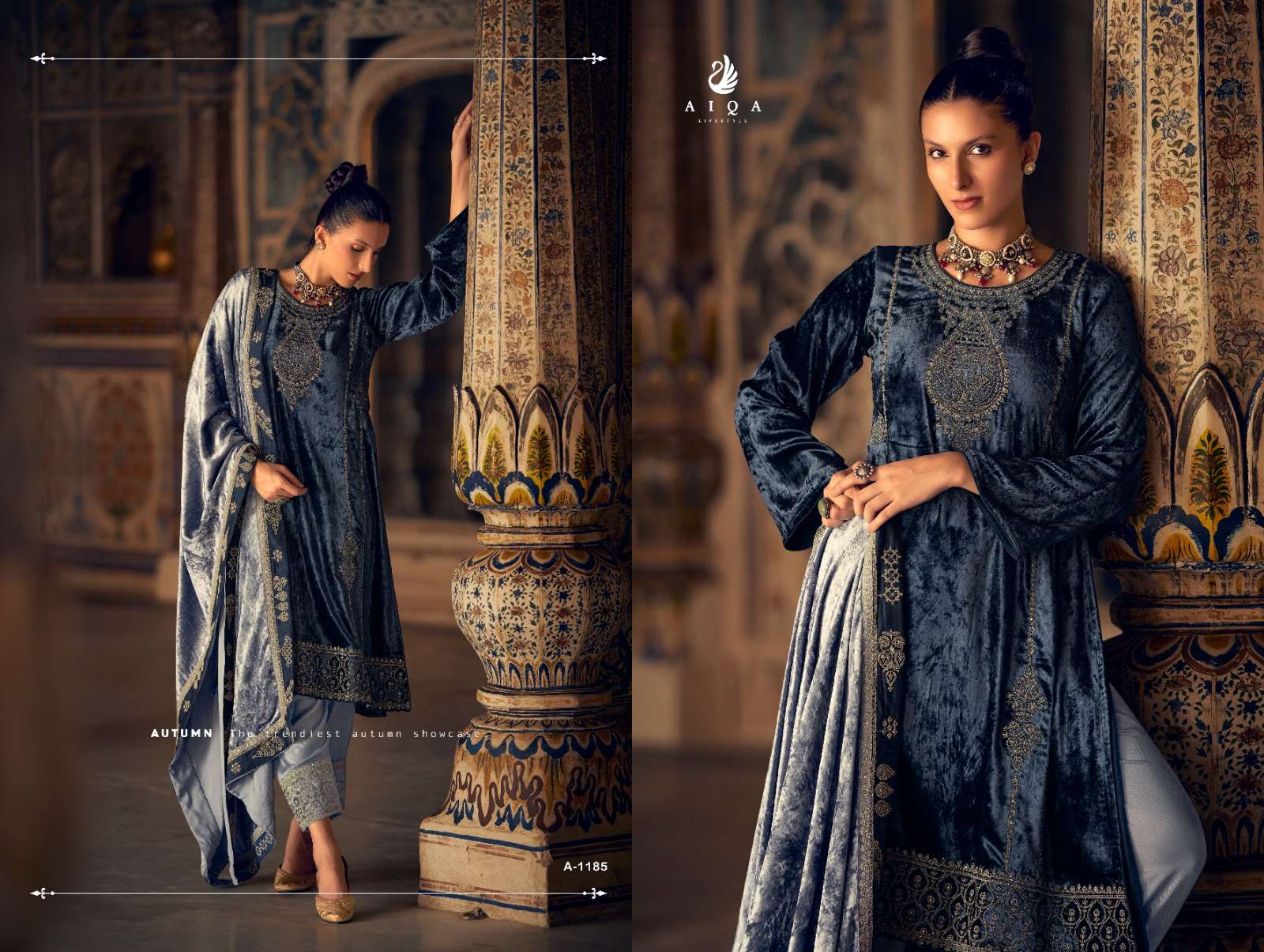 AIQA SILSILA VELVET FANCY EMBROIDERY DESIGNER SUIT